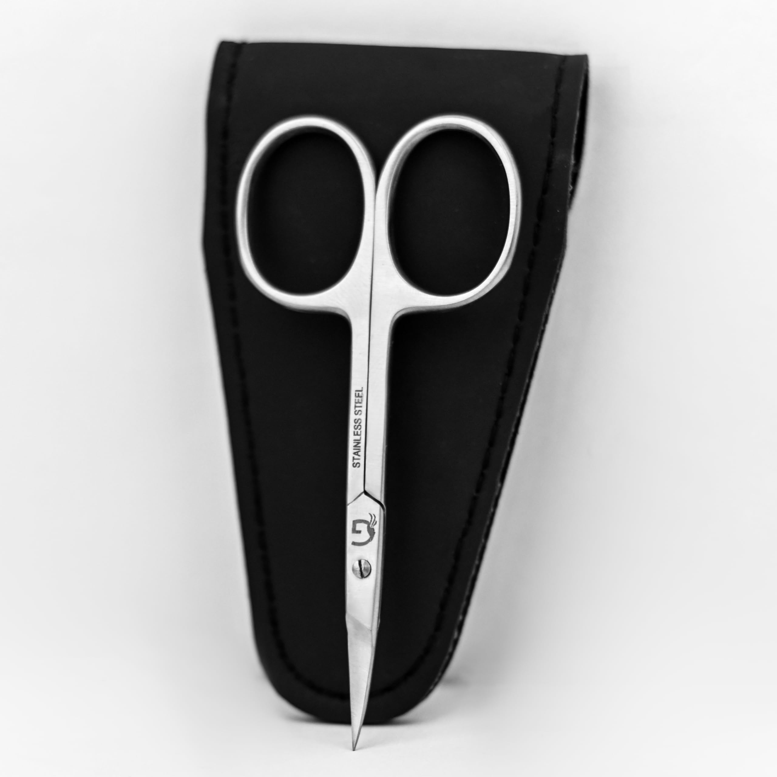 Professional Stainless Steel Cuticle Scissors - Curved Grooming Scissors for Eyebrow, Mustache, Nose Hair, Eyelash & Dry Skin Care - Manicure & Pedicure Essential for Home & Salon Use
