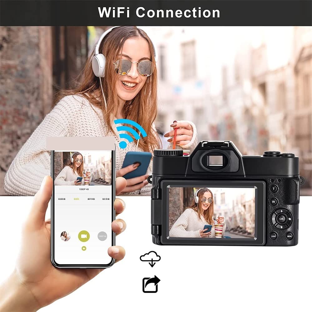4K Flip Screen Camcorder with Macro Lens - Vlogging & Photography for YouTube & Travel