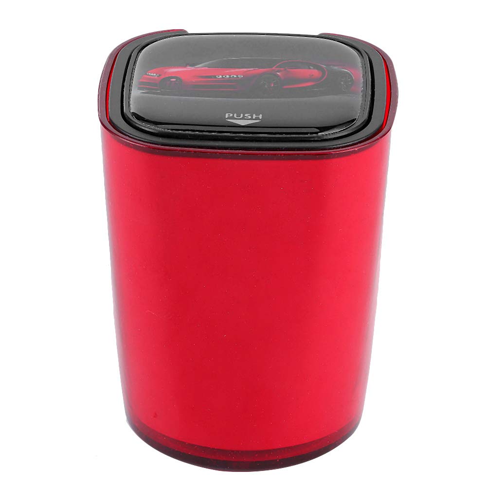 Portable Car Ashtray with Lid - LED Cigar Smoke Ashtray, Double-Layer Inner Box, Mini Car Trash Can for Cup Holder (Red) | Perfect for Road Trips, Camping & Smoking in Vehicles
