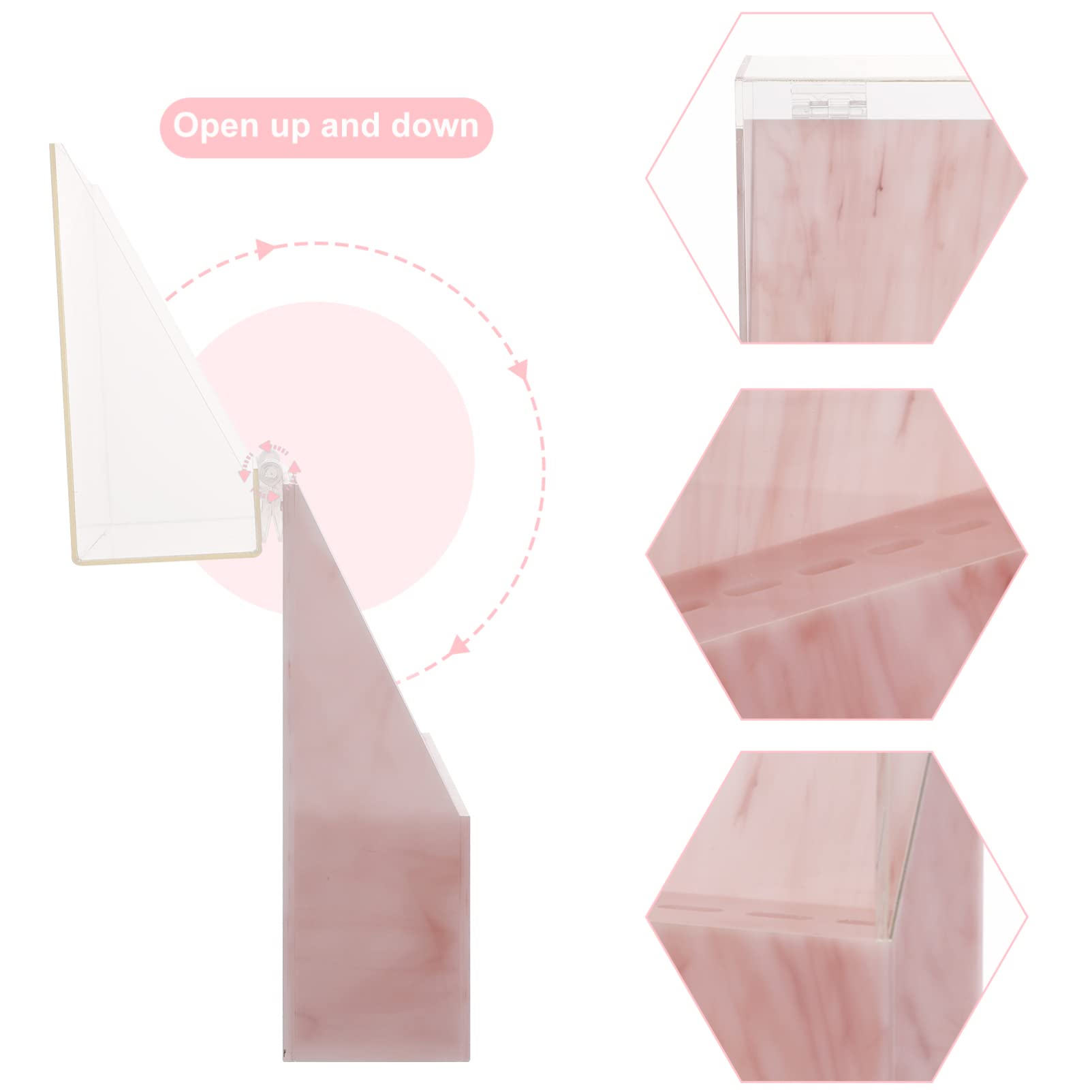 Professional Eyelash Extension Tweezers Holder Storage Box with Lid - Pink Tweezer Stand Organizer for Lash Artists | Perfect for Salon, Beauty Studio & Home Use