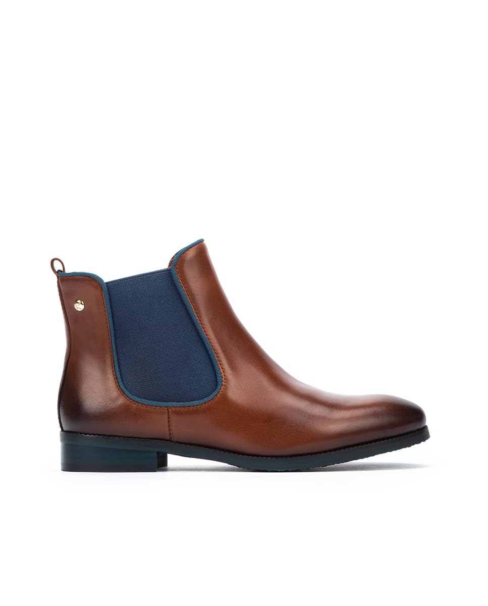 PIKOLINOS Women's Leather Flat Ankle Boots - Comfortable Royal Blue Casual Shoes for Walking, Work & Everyday Wear