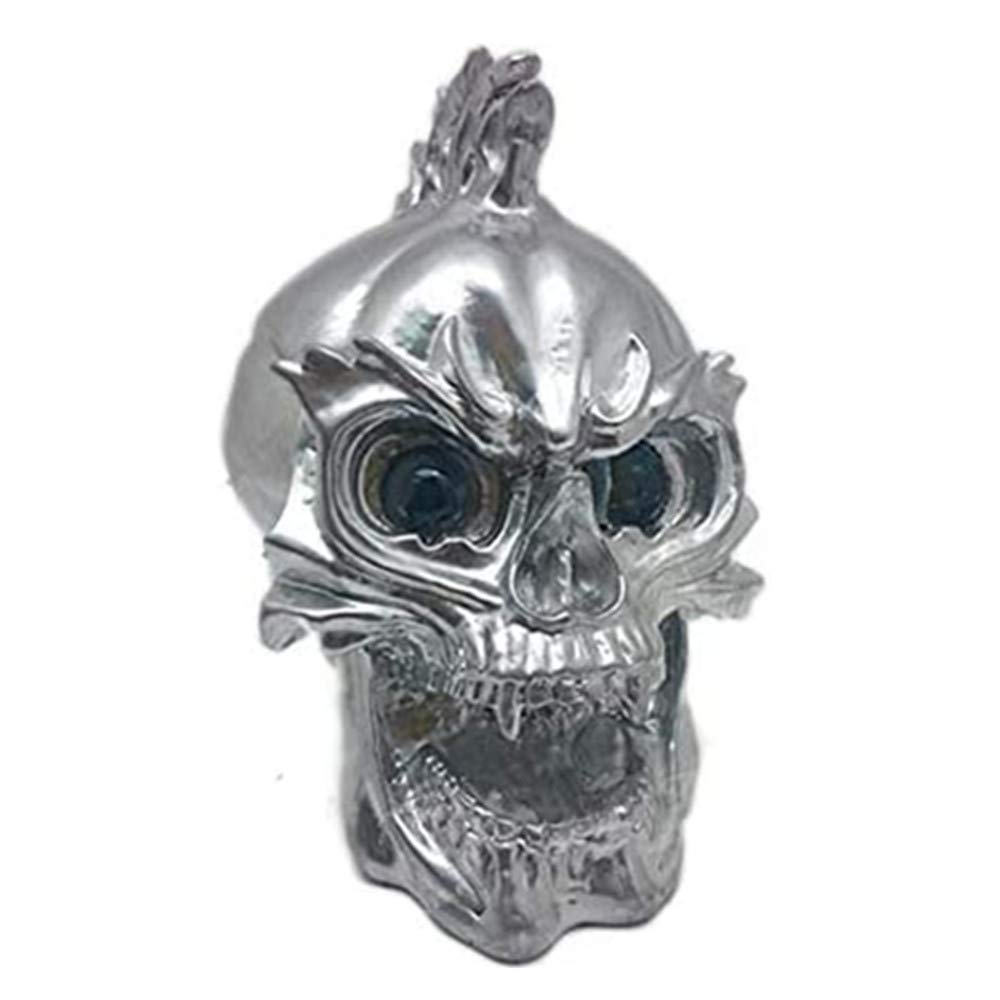 Universal LED Motorcycle Headlight - Super Bright Skull Design Headlamp for Kawasaki, Harley, Suzuki - Perfect for Night Riding & Custom Bike Builds (Silver)