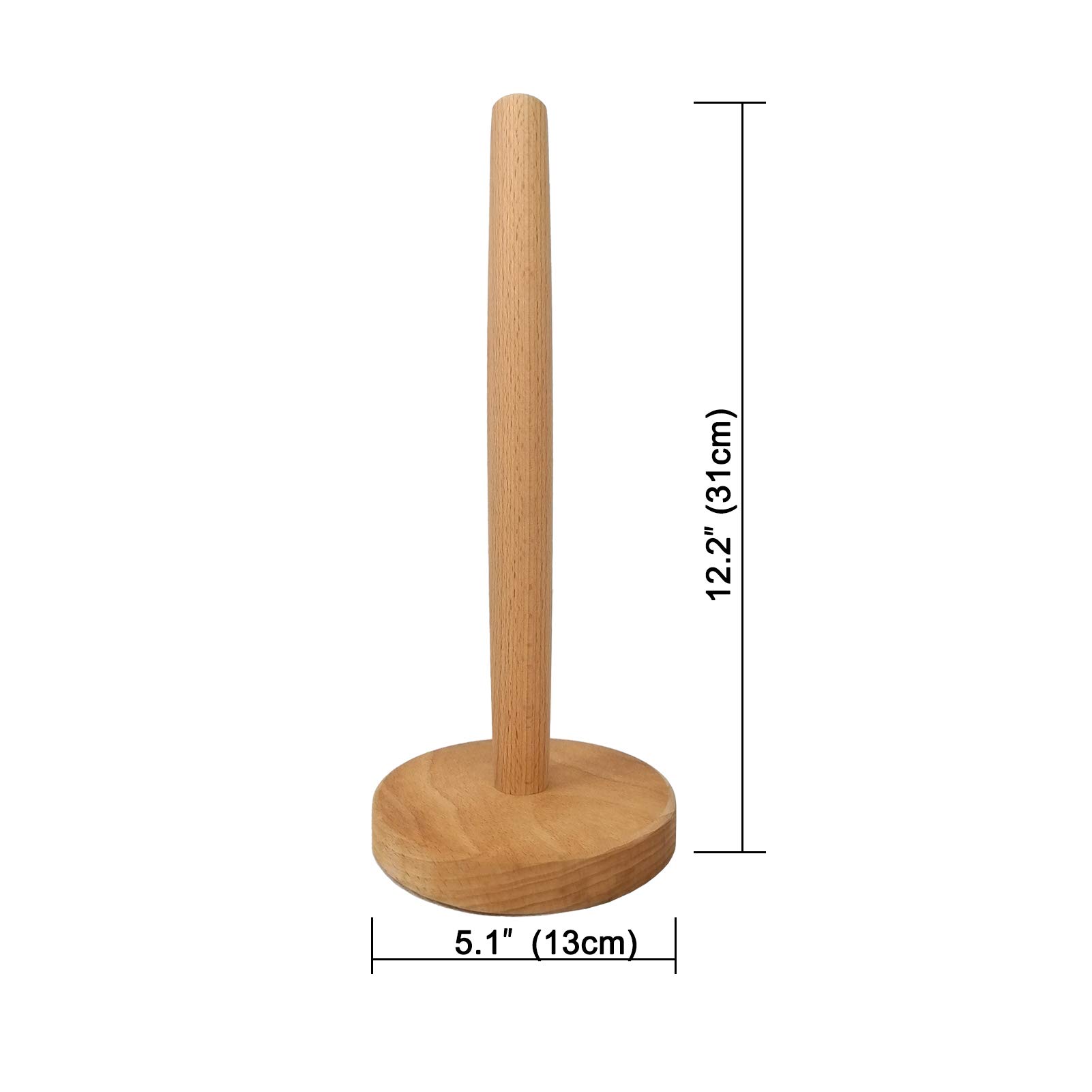 Wooden Paper Towel Holder - Countertop Standing Roll Dispenser Organizer for Kitchen & Dining Table | Rustic Home Decor for Farmhouse, Modern & Traditional Kitchens
