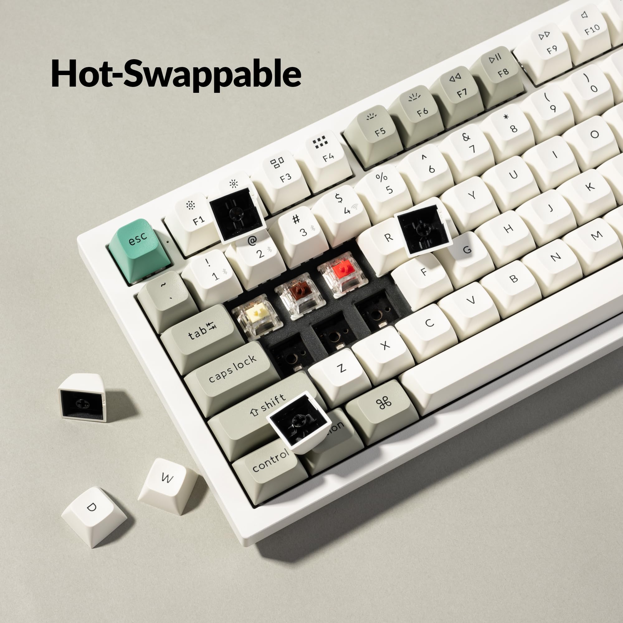 Keychron Q6 Max Custom Mechanical Keyboard - QMK/VIA Programmable, Bluetooth/2.4GHz/USB-C, Full-Size with RGB Backlit & Hot-Swappable Gateron Banana Switches for Mac/Windows/Linux (White) - Perfect for Gaming, Coding & Office Work