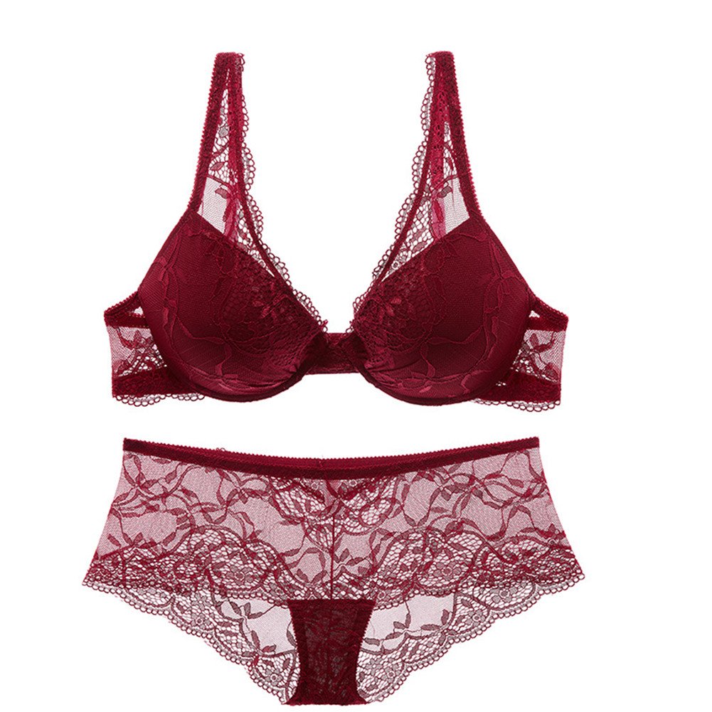Lace Push Up Bra and Panty Set - Women's Embroidered Lingerie for Comfort & Support | Perfect for Date Night, Wedding, and Everyday Wear