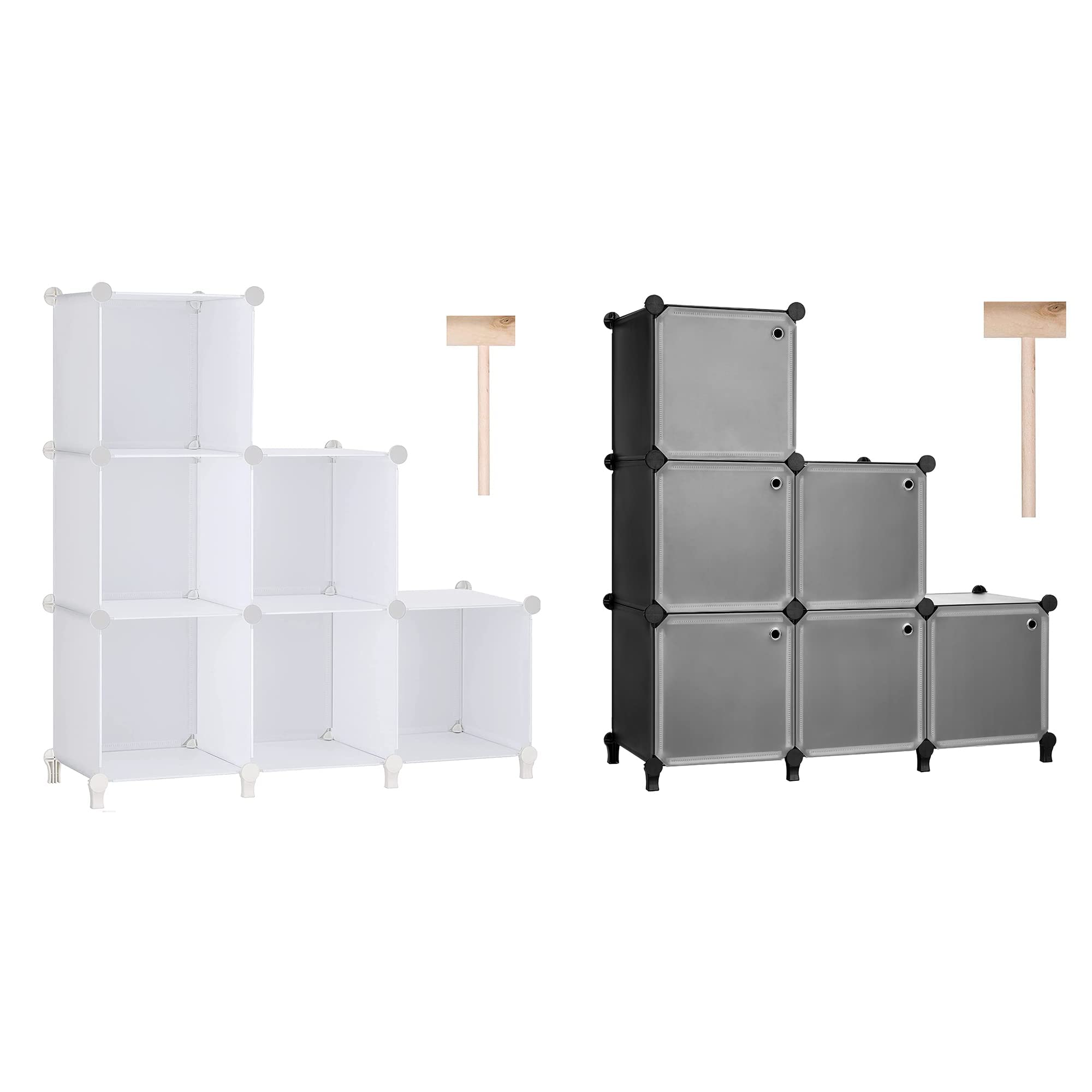 Puroma 6-Cube Closet Storage Organizer with Doors - Foldable Fabric Storage Bins for Bedroom, Living Room & Office Organization - Perfect for Toys, Books, Clothes & Home Decor Storage