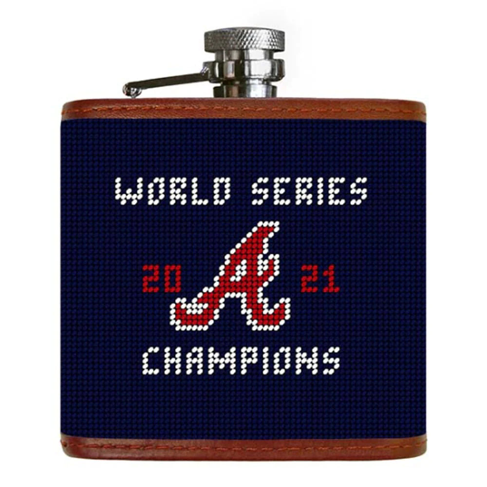Official Atlanta Braves World Series Commemorative Stainless Steel Flask - Perfect for Baseball Games, Tailgating & Sports Fan Gifts