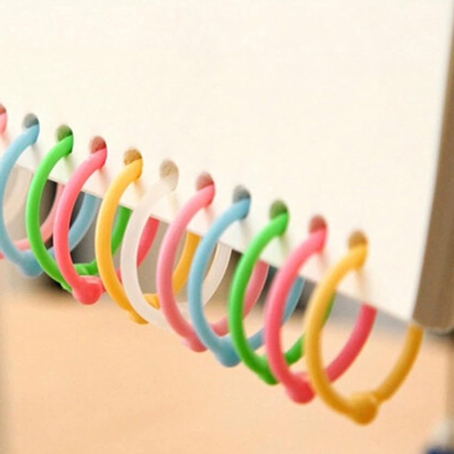 30-Pack Multicolor Plastic Binder Rings - 15mm (0.59 Inch) Loose Leaf Book Rings for School, Office & Home - Organize Notebooks, Keychains & Documents - Durable Jump Rings for DIY Projects & Office Supplies