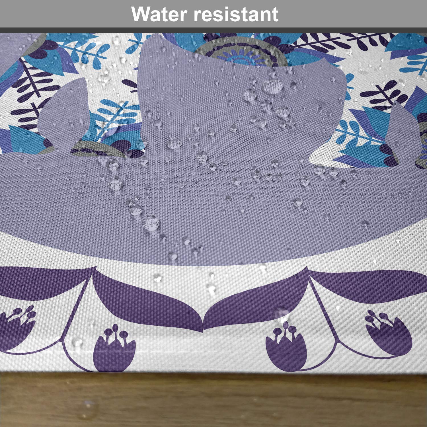 Ambesonne Floral Placemats Set of 4 - Elephant & Tulip Flower Pattern Round Washable Fabric Dining Table Mats, Standard Size in White Lilac & Blue - Perfect for Home Decor, Dinner Parties & Everyday Use