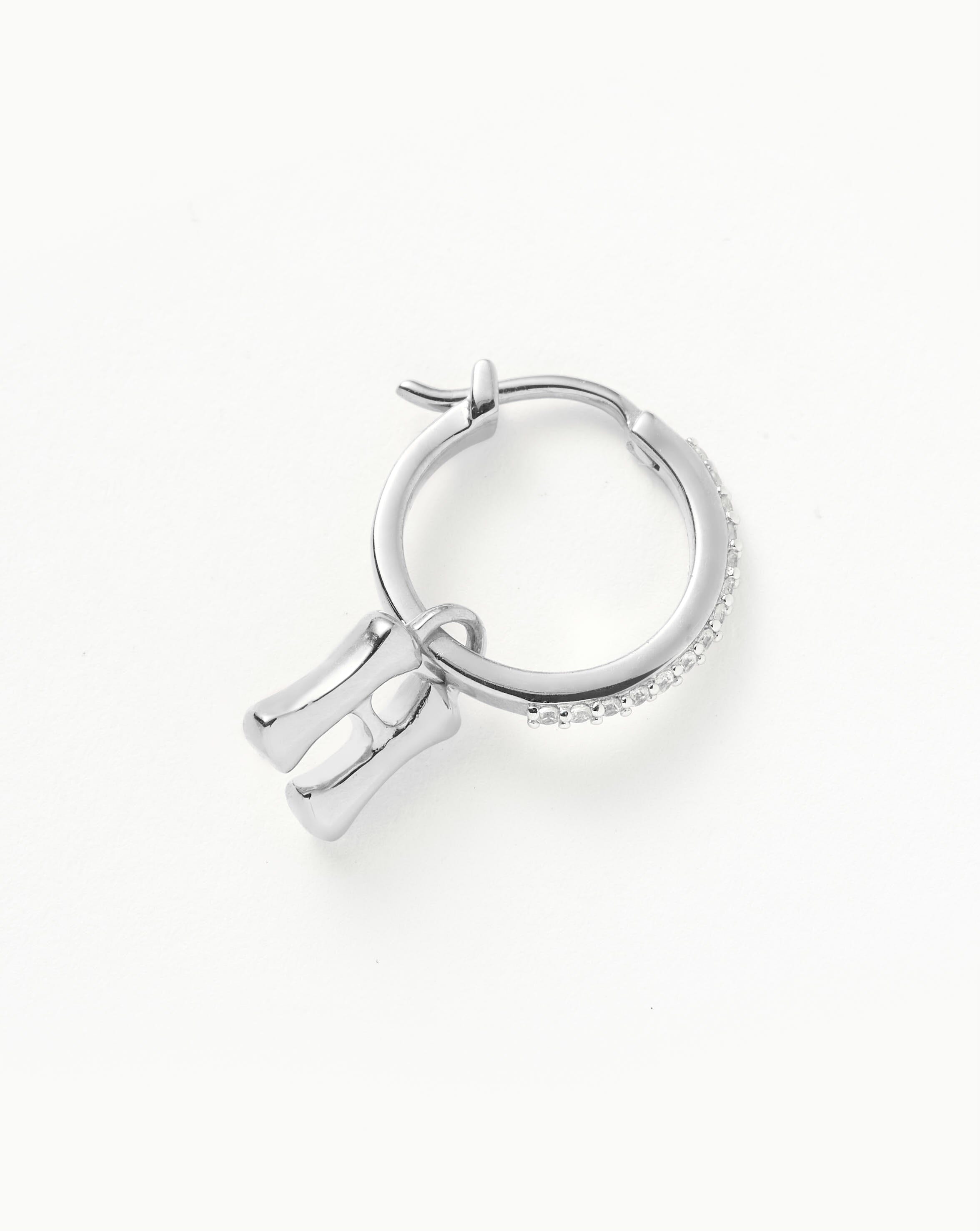 Personalized Initial Single Charm Hoop Earrings | Sterling Silver Jewelry for Women | Perfect for Gifts, Everyday Wear & Special Occasions