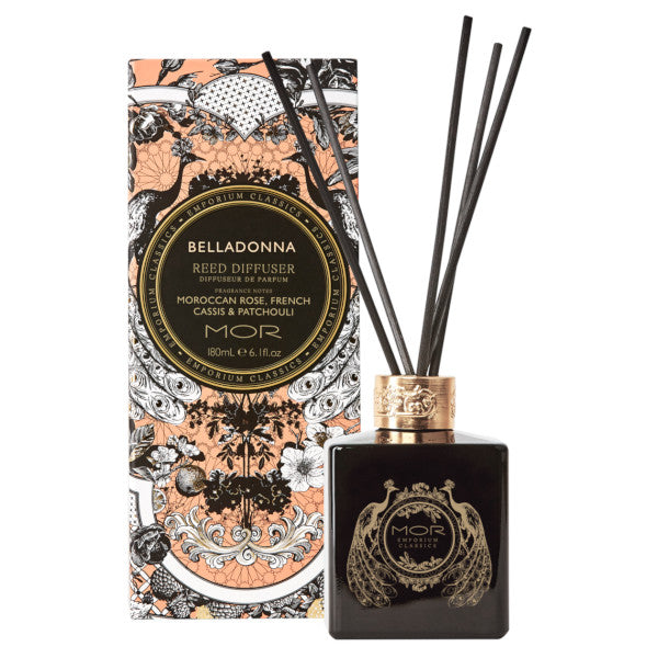 Premium MOR Home Diffuser Belladonna 180ml - Aromatherapy Essential Oil Diffuser for Relaxation, Stress Relief & Better Sleep - Perfect for Bedroom, Office & Spa