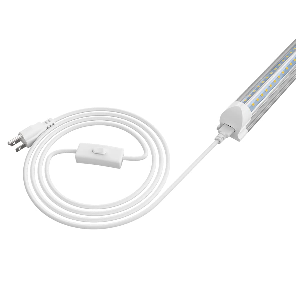 SHOPLED 5FT Power Cord with On/Off Switch for T5 T8 LED Tube Lights - 3 Prong Plug Replacement Cable for LED Shop Lights, Garage, Warehouse & Workshop Lighting