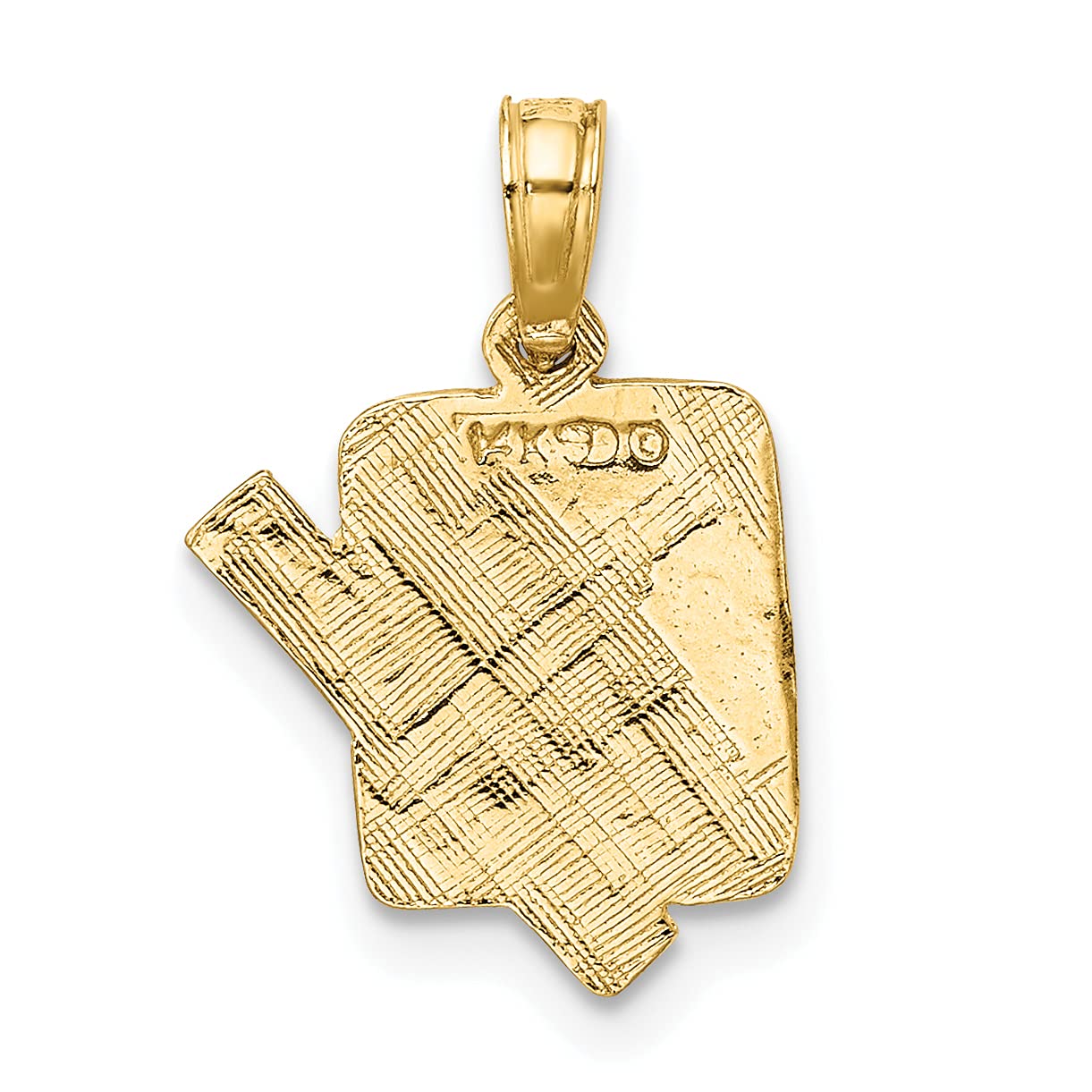 14K Yellow Gold School Book and Ruler Charm Pendant - Lex & Lu Dainty Jewelry for Back to School, Graduation Gifts & Teacher Appreciation