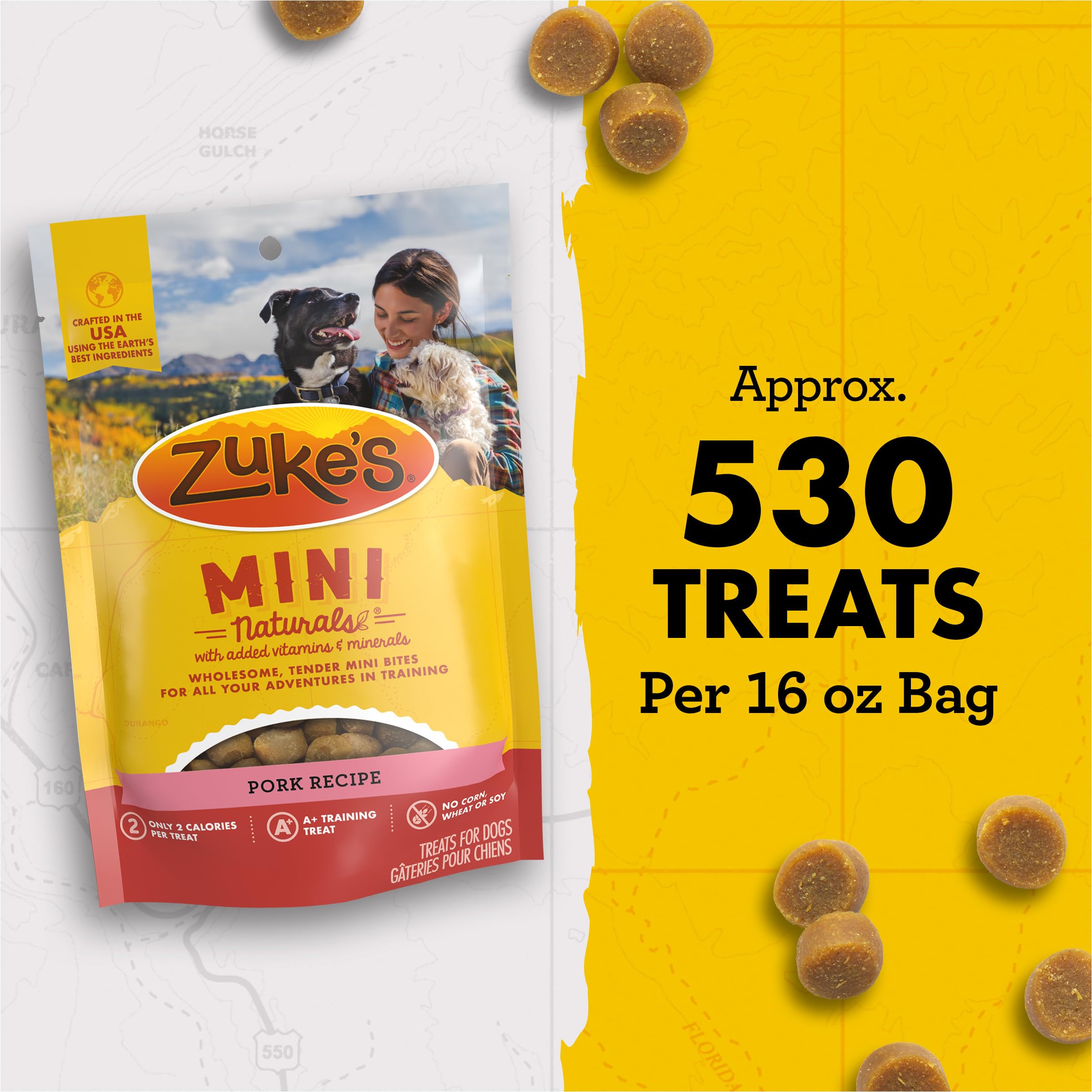 Zuke's Mini Naturals Real Pork Dog Training Treats - 6 oz Resealable Pouch | Healthy Pet Snacks for Small & Large Dogs | Perfect for Obedience Training, Rewards & Outdoor Adventures