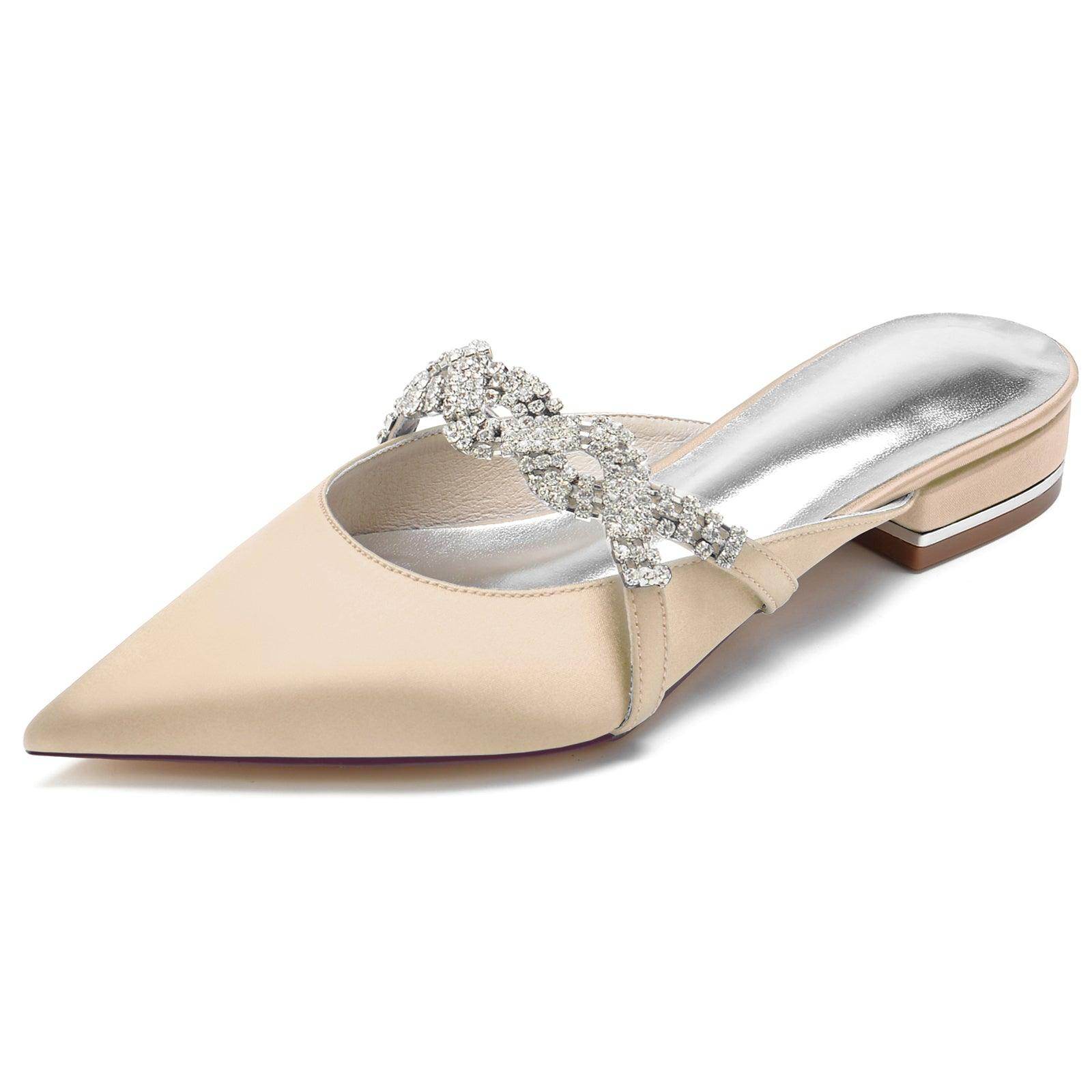 Flat Heel 2.5cm Silk-Like Comfortable Shoes CK0270 - Perfect for Office, Wedding & Casual Wear