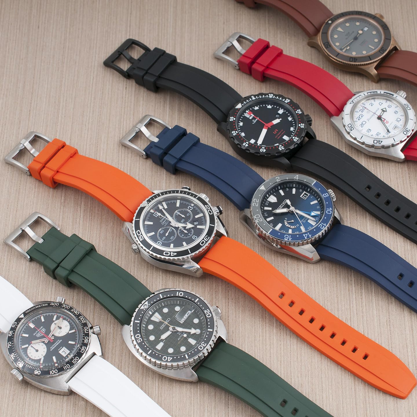 Quick Release FKM Rubber Watch Band - 20mm, 22mm, 24mm - Durable & Comfortable Replacement Strap for Men & Women - Perfect for Sports, Swimming & Everyday Wear