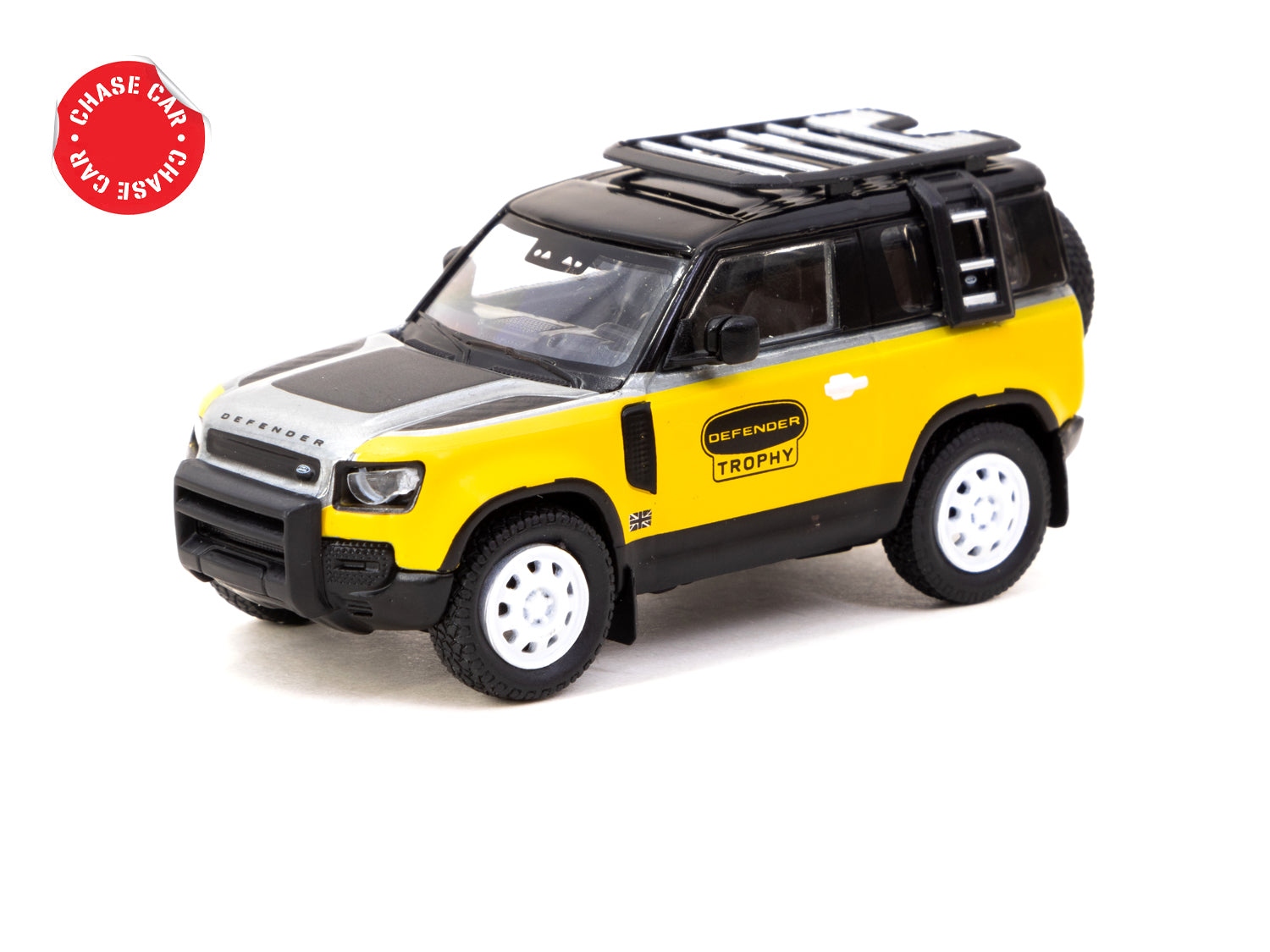 Tarmac Works 1/64 Scale Land Rover Defender 90 Trophy Edition Diecast Model Car - Collectible Miniature SUV for Display & Racing Scenes