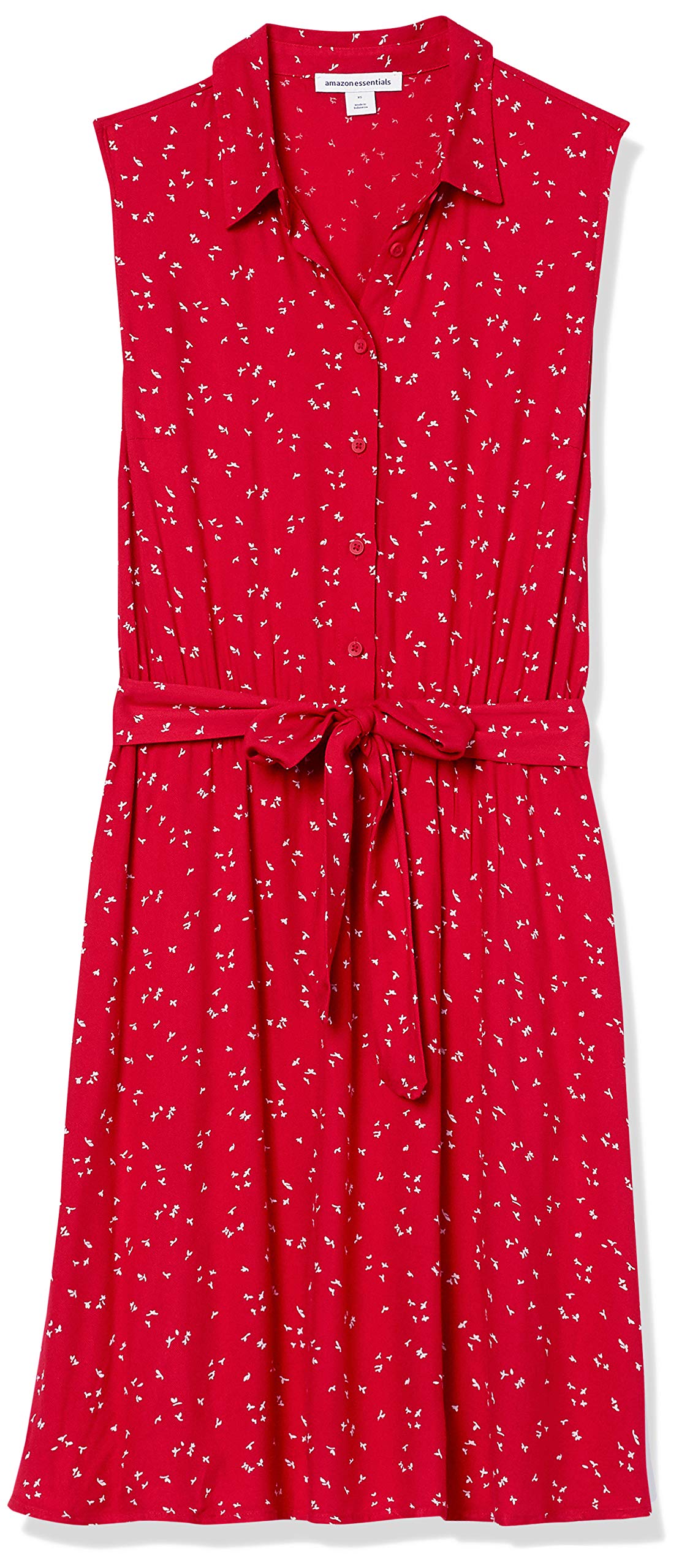 Amazon Essentials Women's Sleeveless Relaxed-Fit Woven Shirt Dress - Casual Summer Wear for Beach, Office & Outdoor Activities