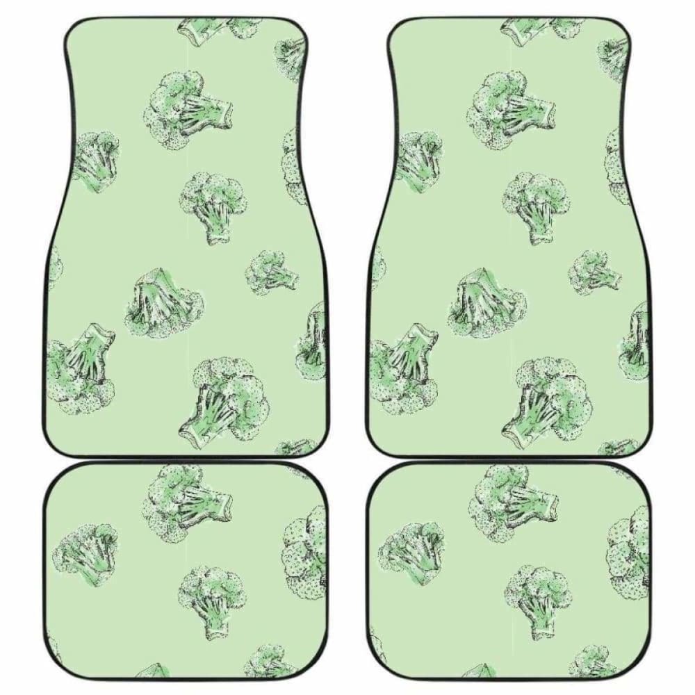 Broccoli Sketch Pattern Car Mats - Front and Back Set for 194013 Model - Perfect for Car Interior Protection and Style Enhancement