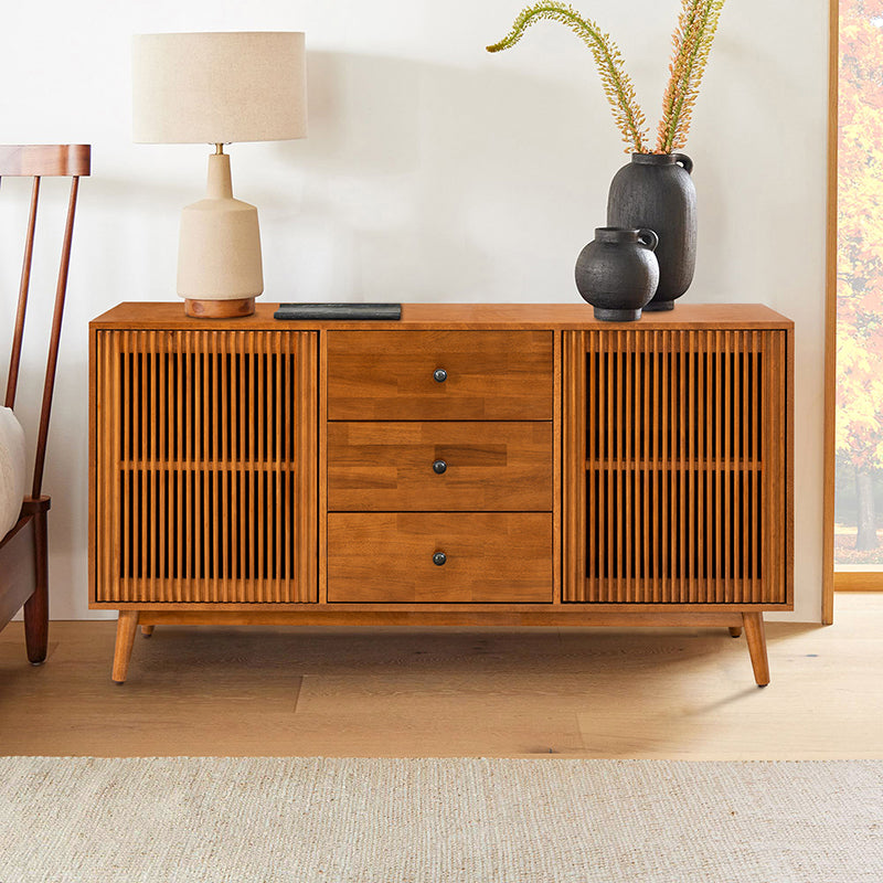 Chris 58-Inch Wide 3-Drawer Sideboard Buffet Cabinet - Modern Storage Console for Dining Room, Living Room & Entryway