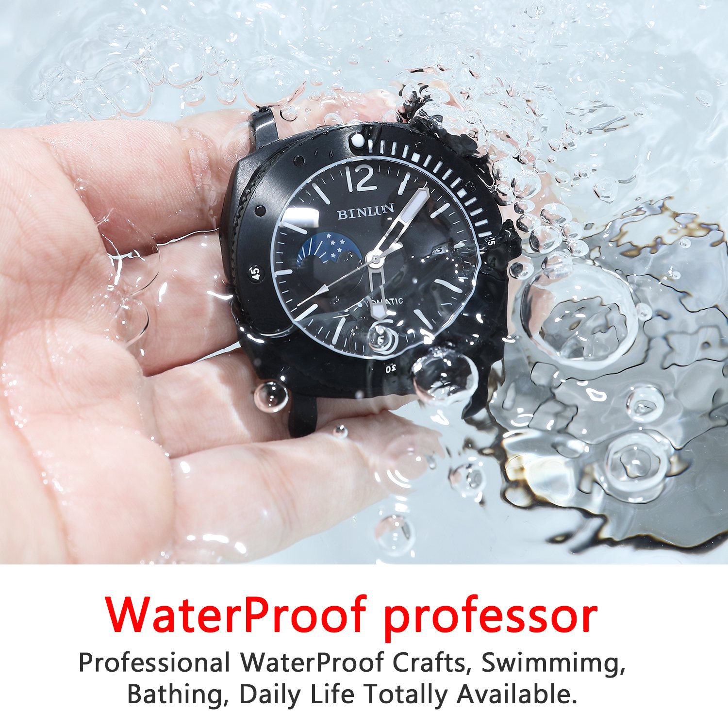 BINLUN Men's Automatic Mechanical Watch - Waterproof Stainless Steel Dress Watch with Date Display - Perfect Gift for Him, Family & Friends - Ideal for Business, Formal Events & Daily Wear
