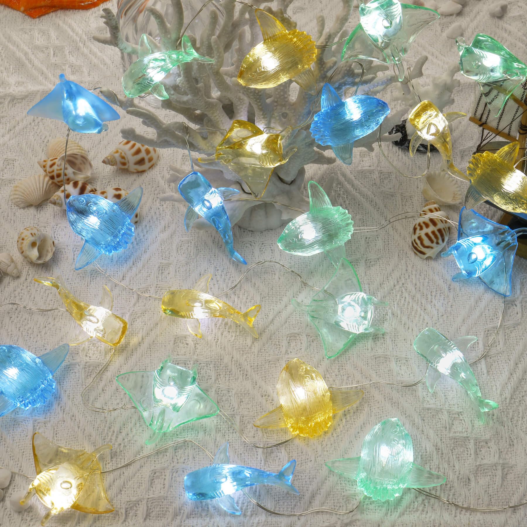 Ocean Fairy String Lights - 30 LED Marine Life Decor for Bedroom & Parties