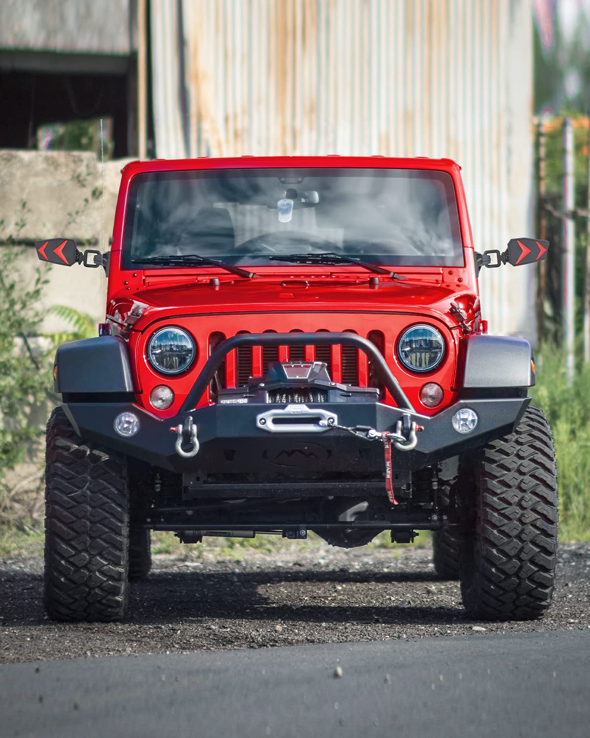 1997-2018 Jeep Wrangler JK TJ Side Mirrors - Anti-Shake Quick Install with Black/Orange/Blue/Red Inserts for Doors Off Safe Driving (Does Not Fit JL) | Off-Roading & Adventure Accessories
