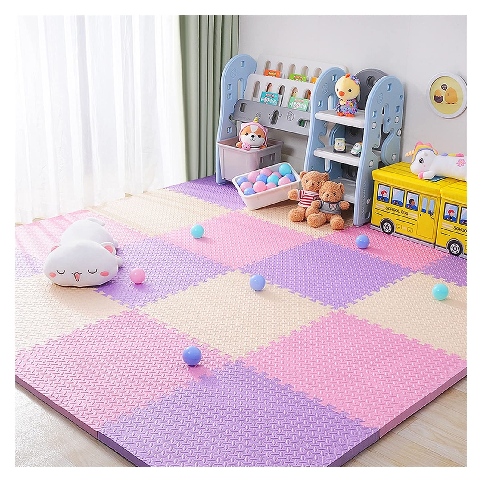 Premium EVA Foam Interlocking Tiles - 6-Piece Thick Puzzle Exercise Mat Set for Home Gym, Yoga & Workout Flooring (24