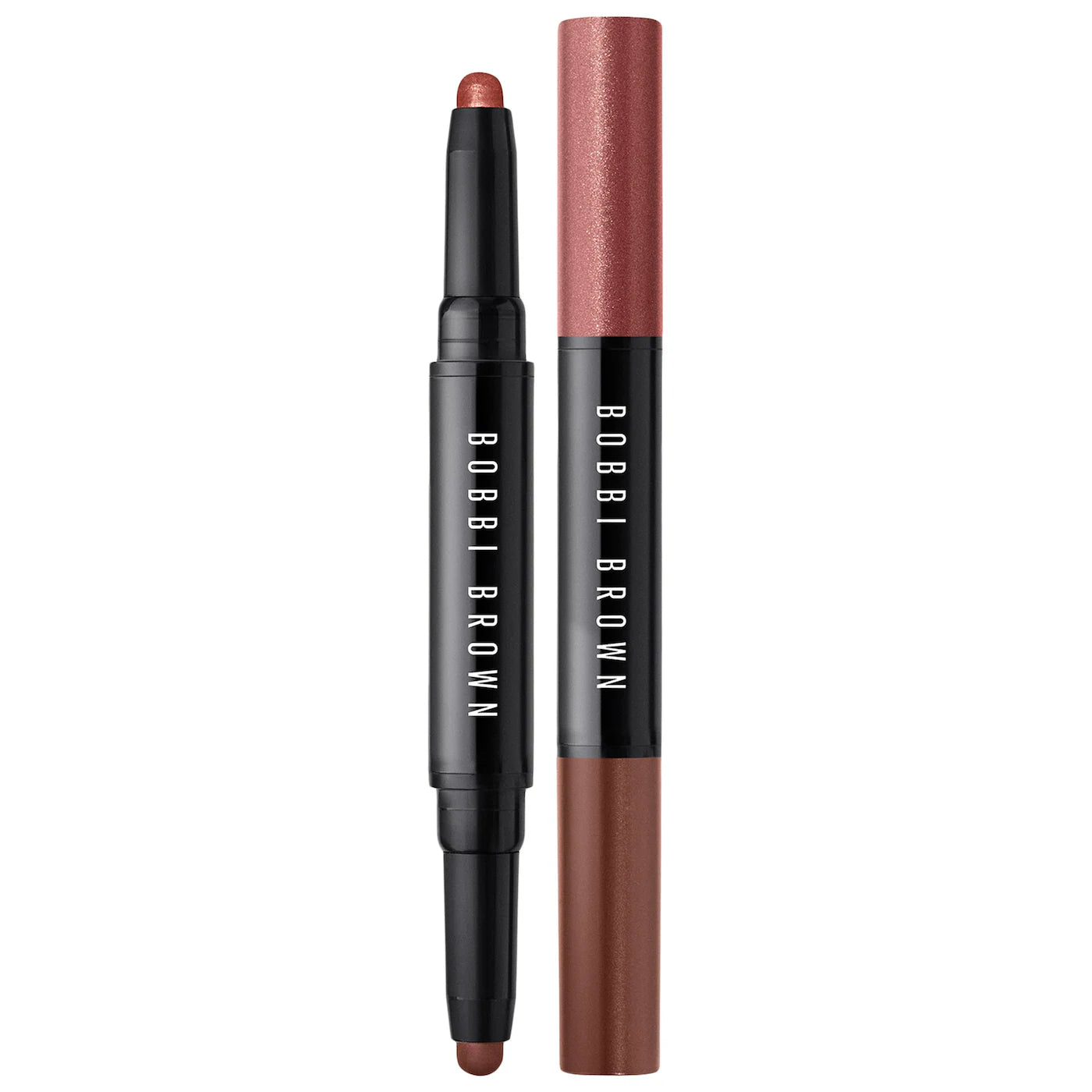 Bobbi Brown Dual Ended Long Wear Waterproof Cream Eyeshadow Stick - Rusted Pink/Cinnamon - Red Orange Shimmer with Gold Flecks & Red Brown Matte - Perfect for Day to Night Makeup & Special Occasions