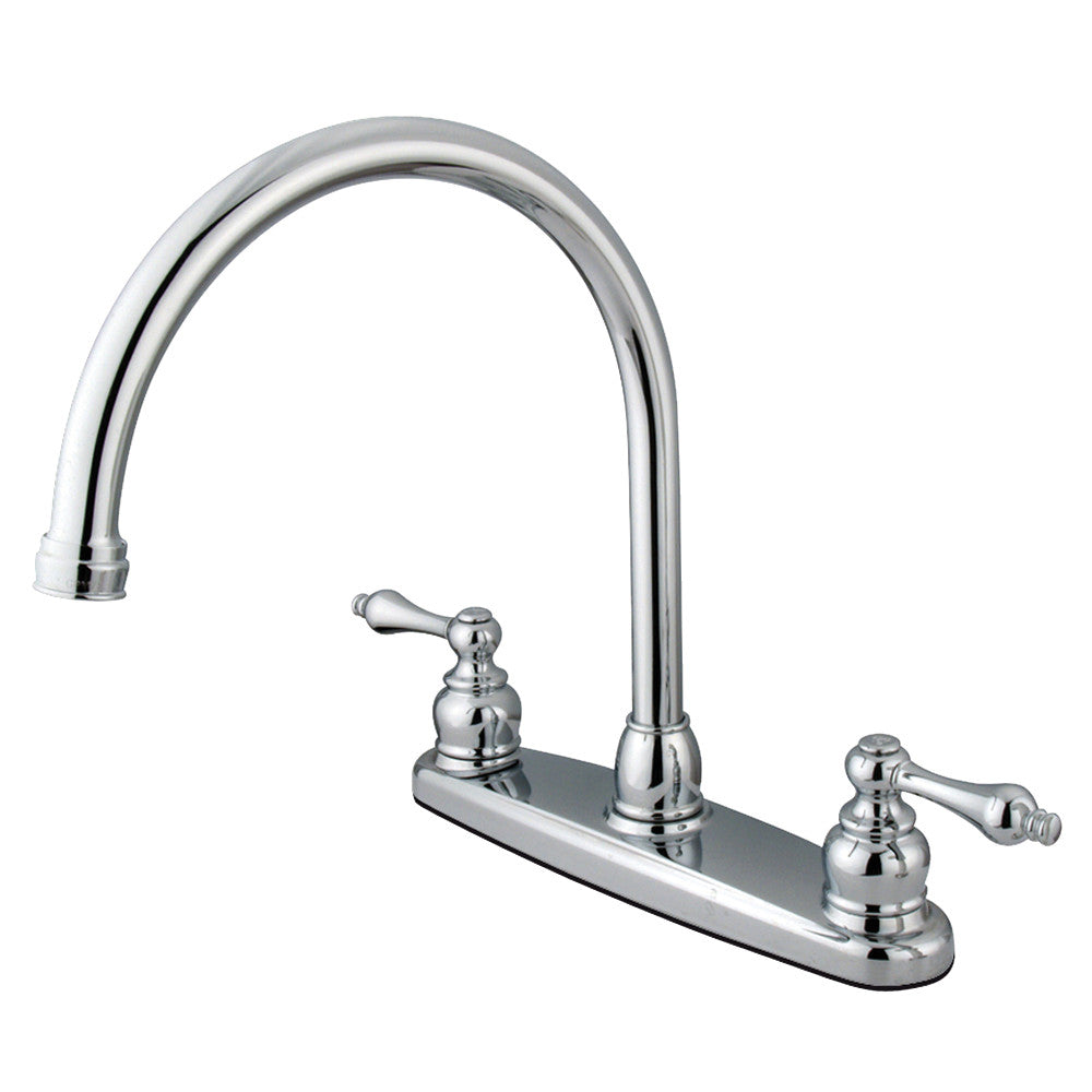 Kingston Brass KB721ALLS Vintage 8 Inch Centerset Kitchen Faucet - Classic Single Handle Pull-Down Sprayer for Farmhouse & Traditional Kitchen Sinks