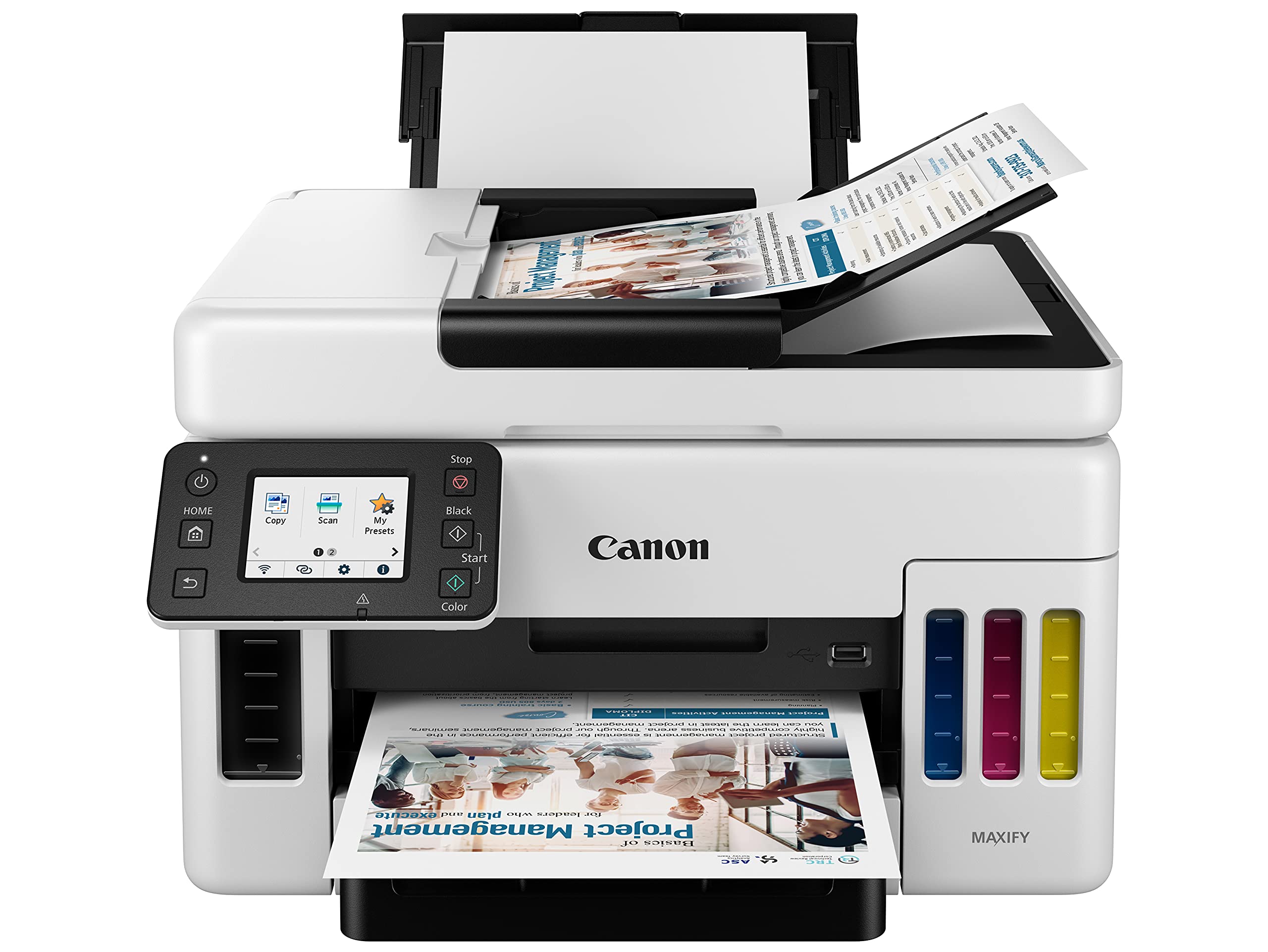 Canon GX6020 Wireless All-in-One Supertank Printer for Business - Print, Copy, Scan with ADF - High Capacity Ink Tank System - Ideal for Office & Home Use (White)
