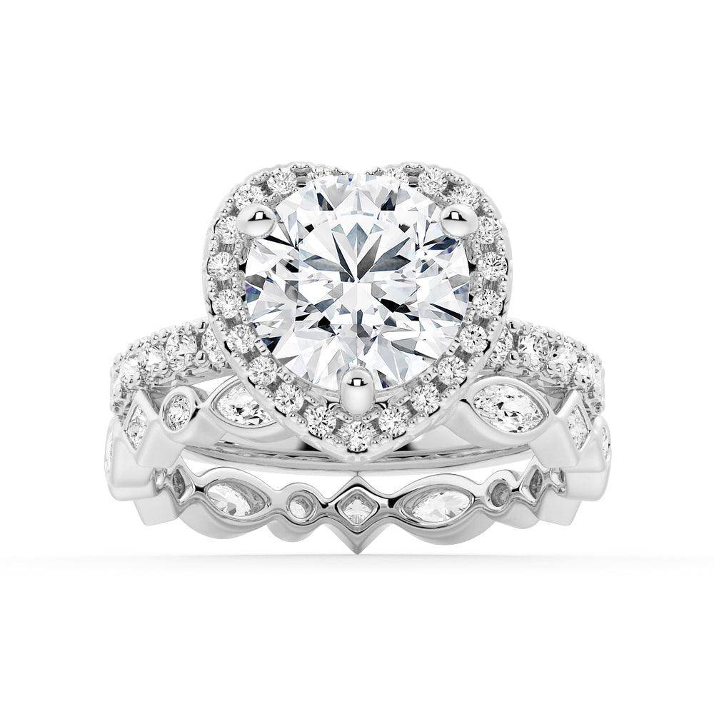 1.5ct Moissanite Halo Engagement Ring for Women - D Color VVS1 Clarity, 14K White Gold Wedding Band, Perfect Proposal Jewelry Gift for Anniversary & Valentine's Day