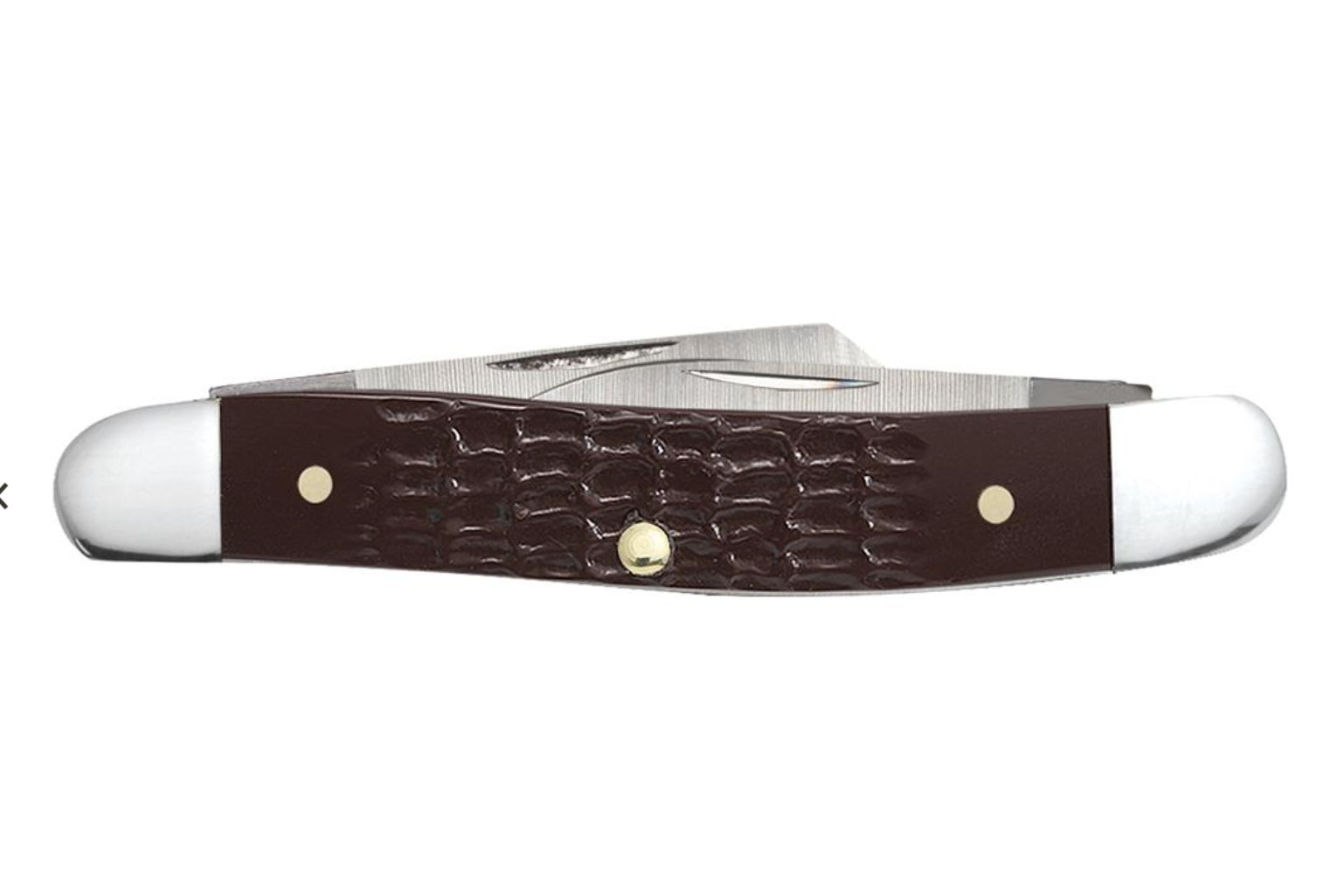 Brown Synthetic Medium Stockman Pocket Knife (00217) - Durable EDC Folding Knife for Camping, Hiking & Outdoor Adventures
