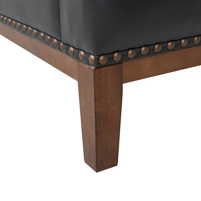 Genuine Leather Mid Century Modern Accent Chair - Rosa Design for Living Room, Office & Lounge - Stylish & Comfortable Seating
