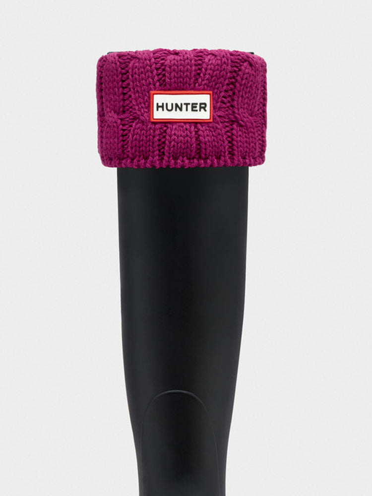 6 Stitch Cable Boot Socks for Women - Pink Knit Winter Socks - Warm & Comfortable for Boots, Hiking & Outdoor Activities