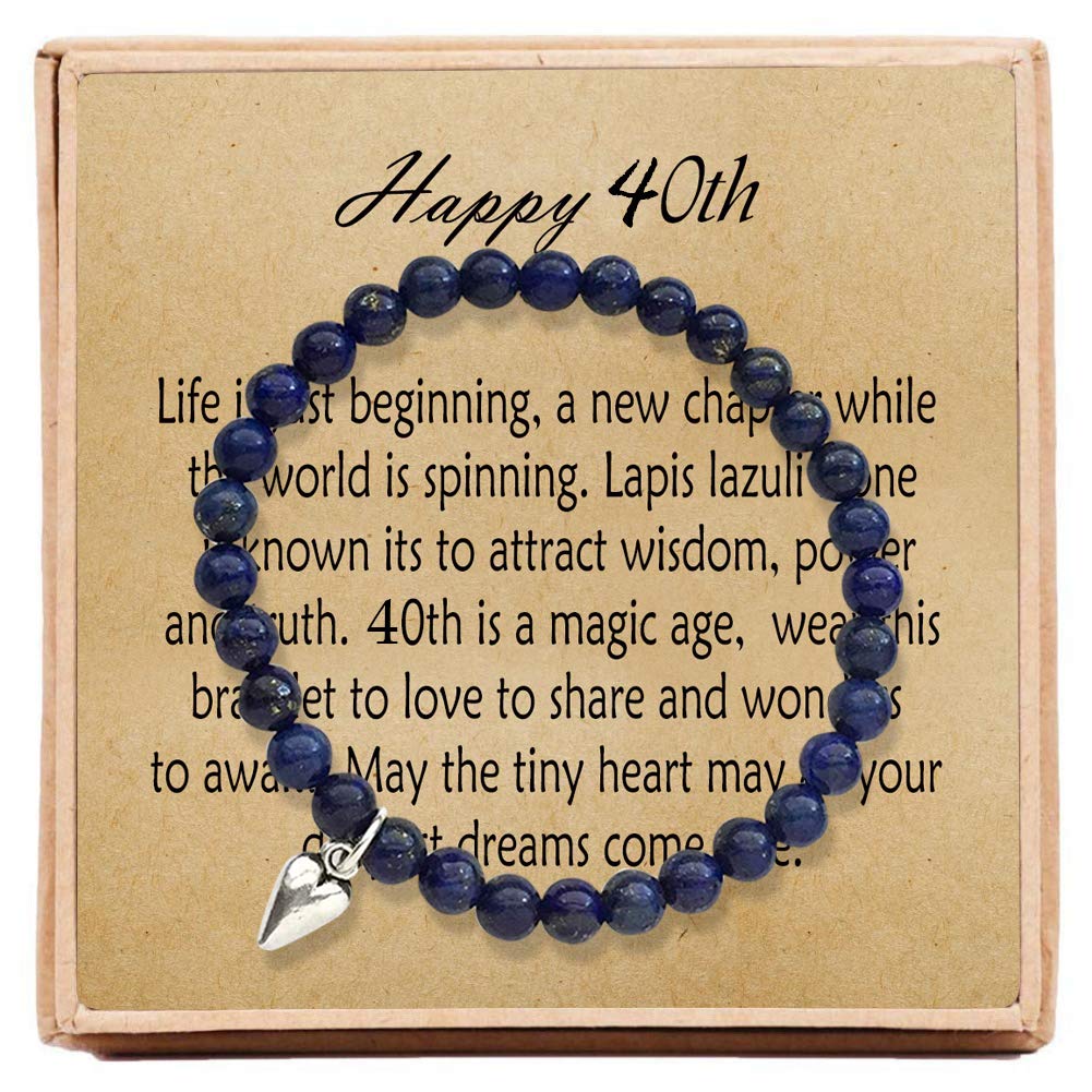 40th Birthday Gifts for Women - Elegant Beaded Bracelet with Inspirational Message Card & Premium Gift Box - Perfect 40th Birthday Present for Her - Great for Birthday Parties, Milestone Celebrations & Special Occasions