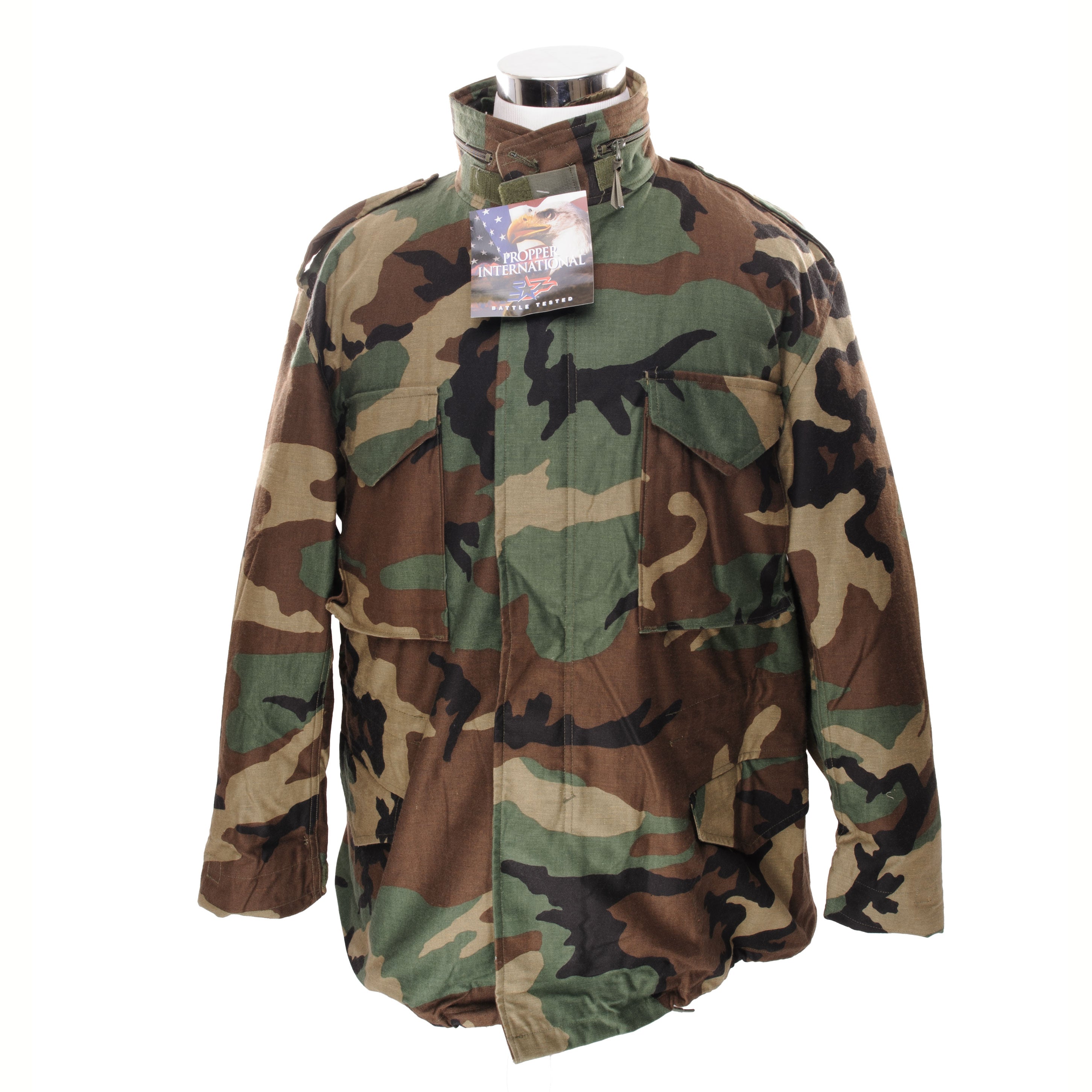 Vintage M65 Woodland Camo Field Jacket by Propper International - 1997 XL Regular Size New Old Stock (NOS) - Military Style Outerwear for Hunting, Hiking & Outdoor Adventures
