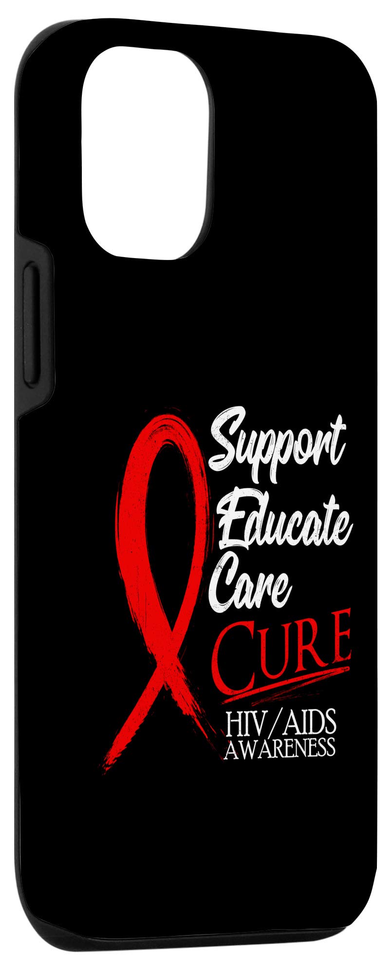 iPhone 12/12 Pro Case - Red Ribbon HIV/AIDS Awareness Month Support - Durable Protective Phone Cover for Education & Charity Events - Perfect for Fundraisers, Health Campaigns & Daily Use