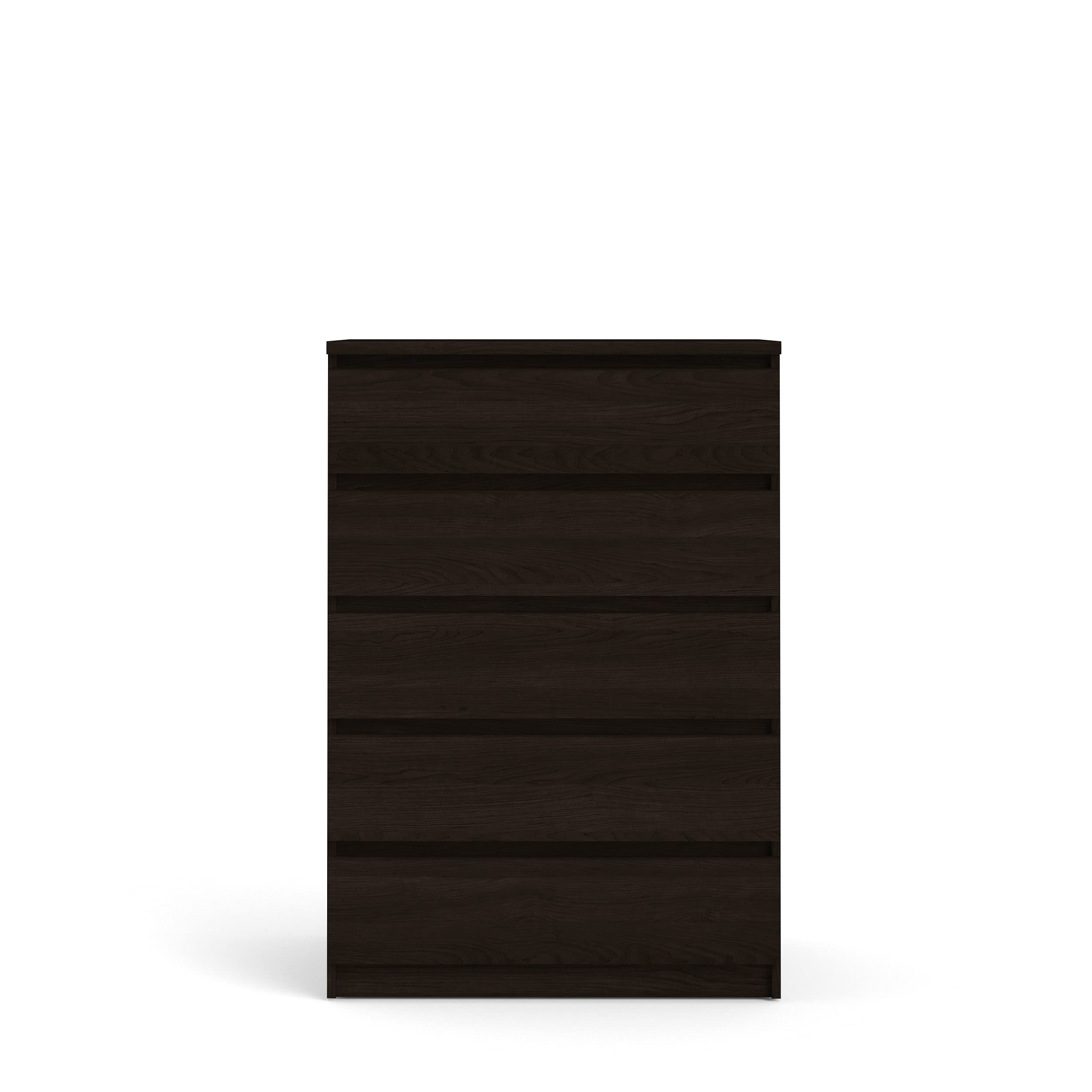 Tvilum Scottsdale 5-Drawer Chest Dresser in Coffee Brown - Modern Bedroom Storage Solution for Clothes, Linens & Accessories
