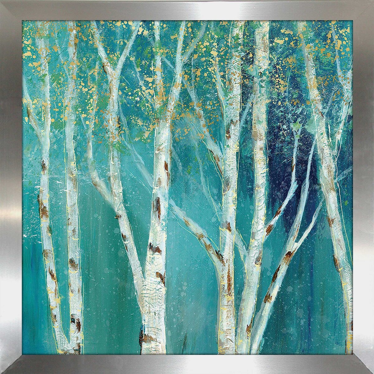 Nan Print on Acrylic - Birch on Blue I Square Artwork for Modern Home & Office Wall Decor
