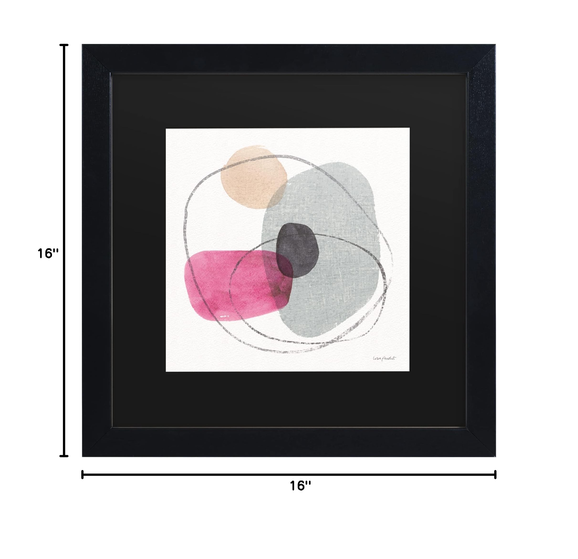 Lisa Audit 'Think Pink 11' Framed Canvas Wall Art - Pink Floral Painting for Living Room, Bedroom & Office Decor - Modern Home & Office Wall Decor
