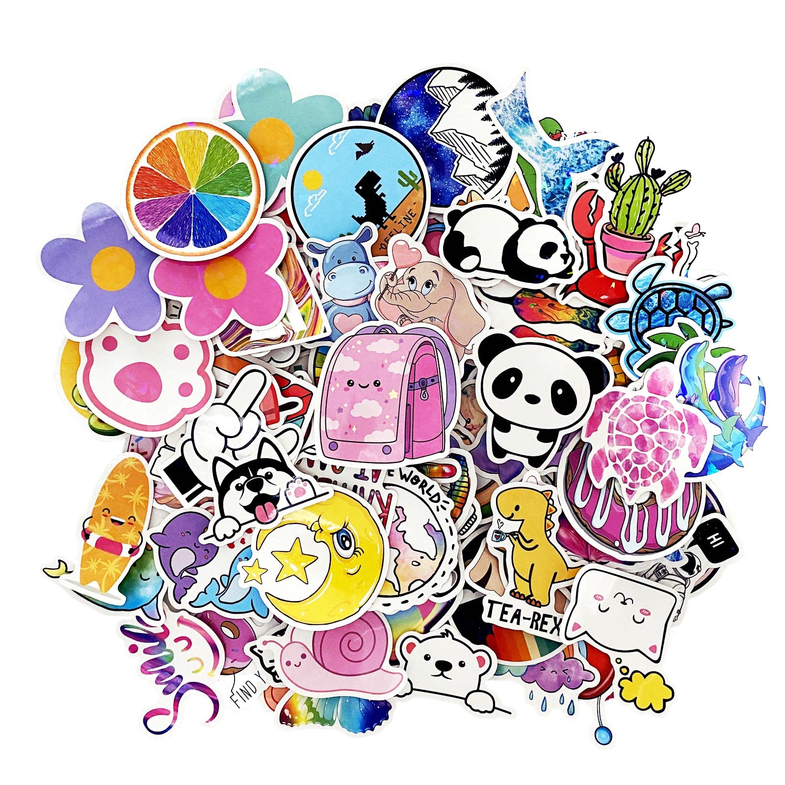 QLYCOOL 100 Pack Waterproof Vinyl Stickers - Cute Decals for Water Bottles, Laptops, Computers & Guitar | Durable, Adhesive, Fun DIY Decor for School, Office, Travel Accessories