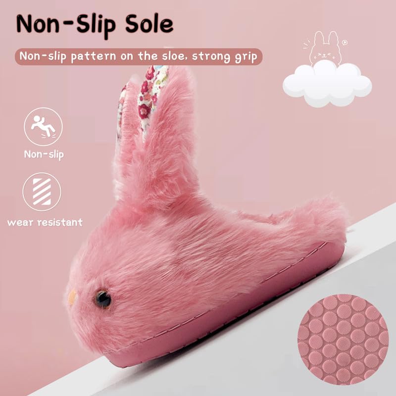 Cute Bunny Slippers for Toddlers - Soft Plush Anti-Slip House Shoes for Girls & Boys | Warm Winter Indoor/Outdoor Slippers for Kids - Perfect for Playtime, Lounging & Cold Weather Comfort