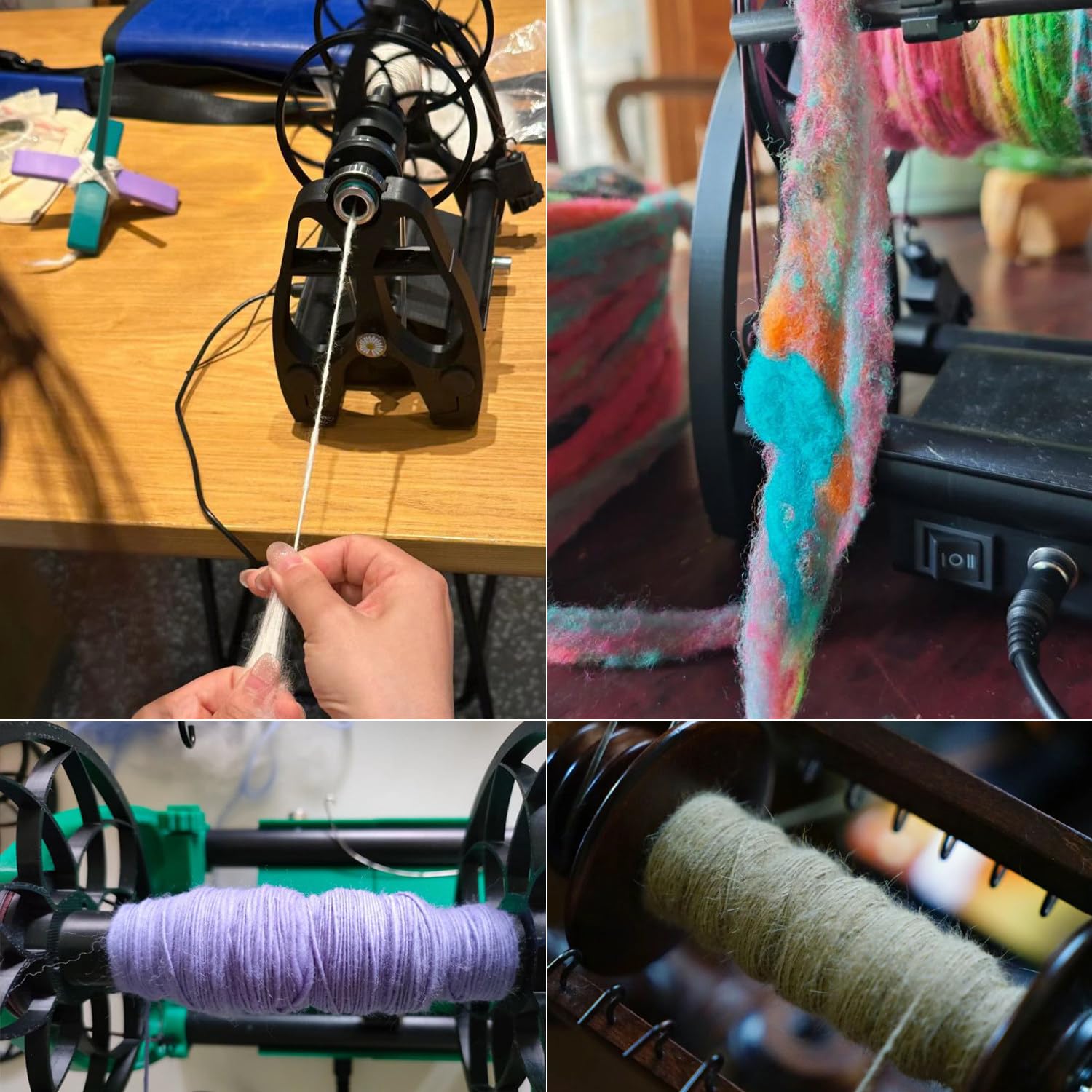 12V Mini Electric Spinning Wheel for Wool Yarn - Adjustable Speed Spinning Machine with 12mm Feeding Opening - Handcraft Yarn Winding Tool for DIY Knitting, Weaving & Fiber Arts (Purple) - Perfect for Home Crafting, Spinning Wool into Yarn & Creative Textile Projects