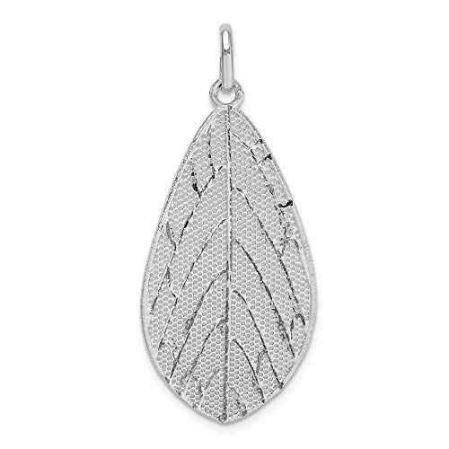925 Sterling Silver Rhodium Plated Leaf Pendant Necklace for Women - Elegant Polished Jewelry Gift for Her - Perfect for Birthday, Anniversary & Special Occasions