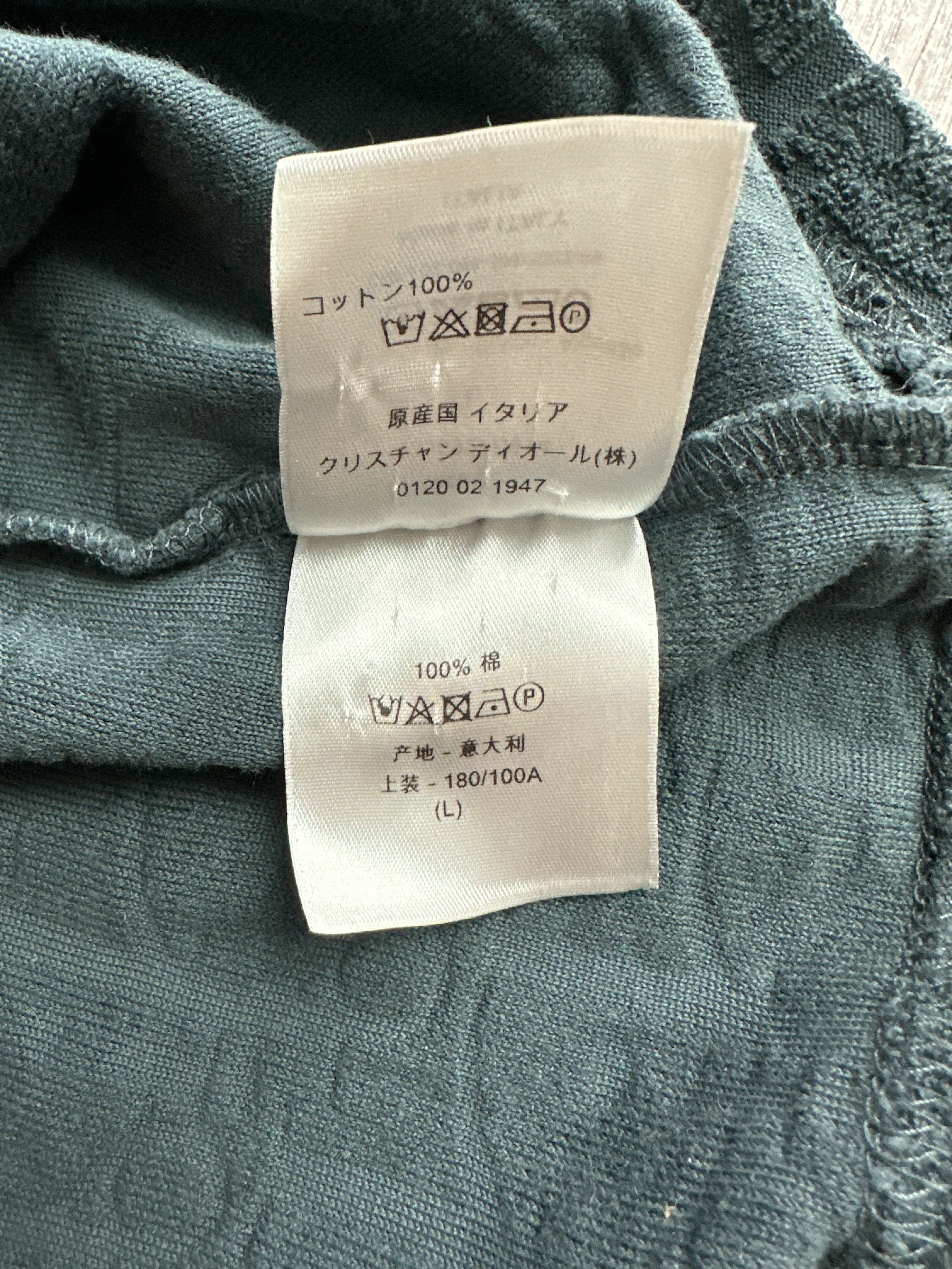 Dior Navy Oblique Logo Cotton T-Shirt for Men - Luxury Casual Wear for Summer & Beach Outfits