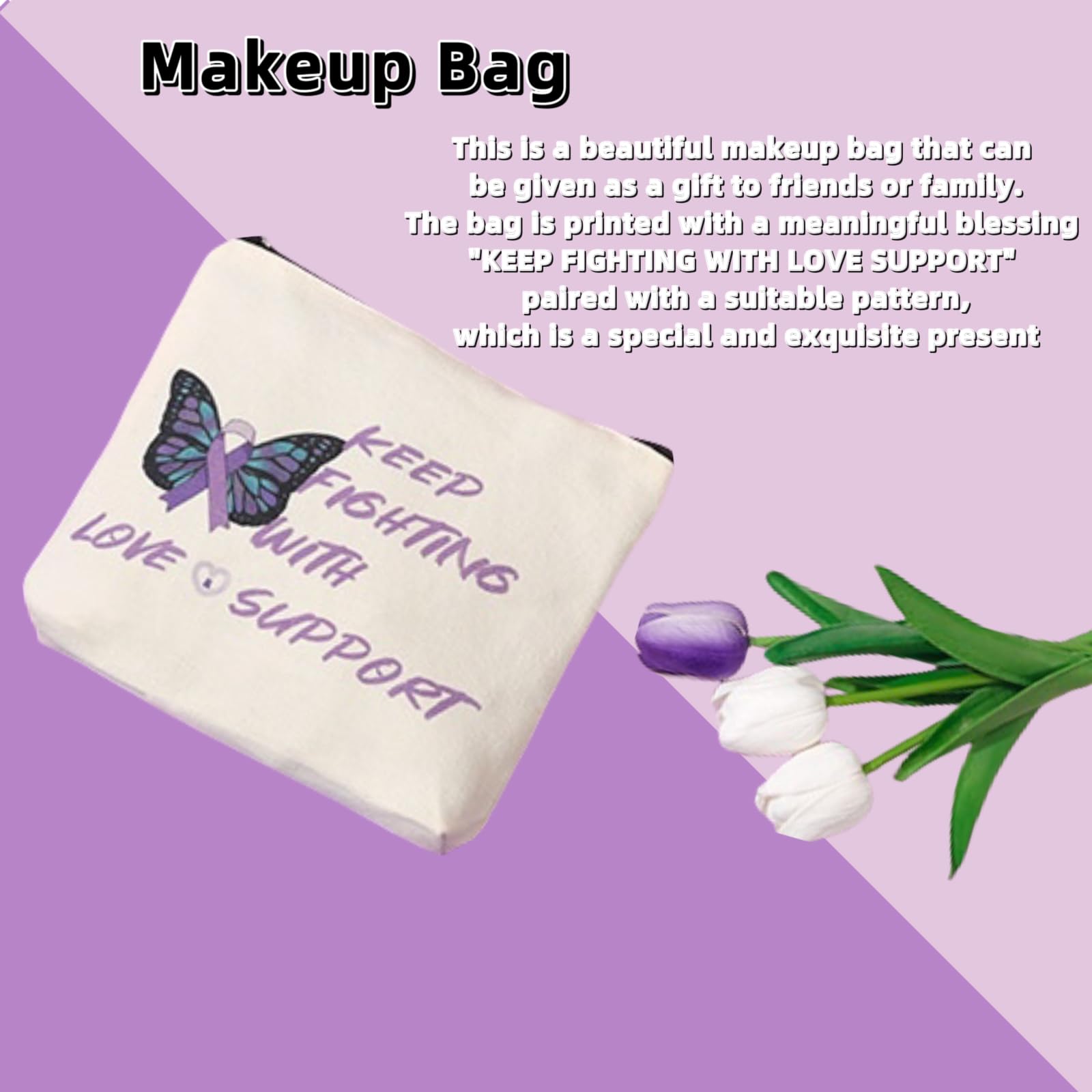 **Ursa Major Cancer Care Gift Set for Women - 3PCS Chemo Comfort Package with Socks, Get Well Soon Card & Tote Bag - Thoughtful Breast Cancer Support Gifts (Purple) - Perfect for Hospital Visits, Recovery & Encouragement**