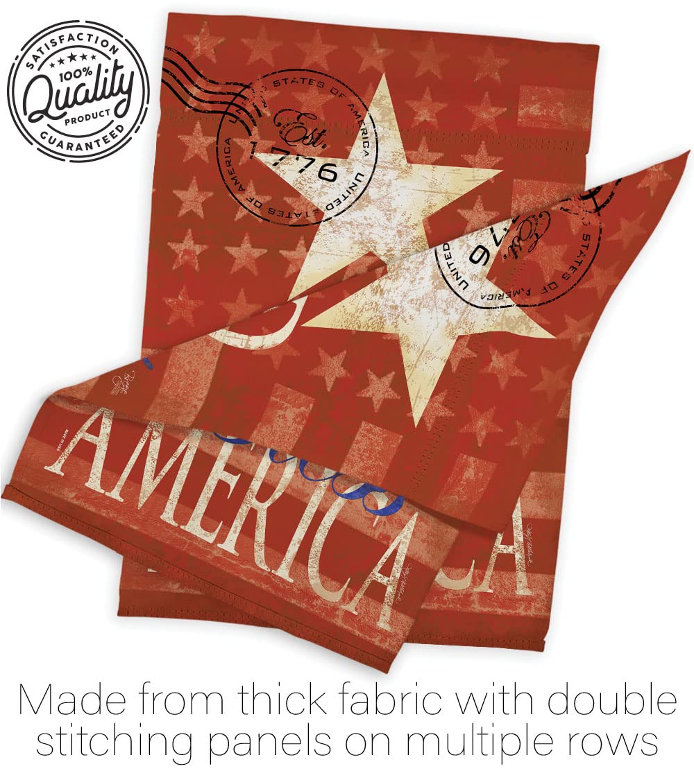 Patriotic God Bless America Flag Set w/Flagpole for Home & Garden Decor