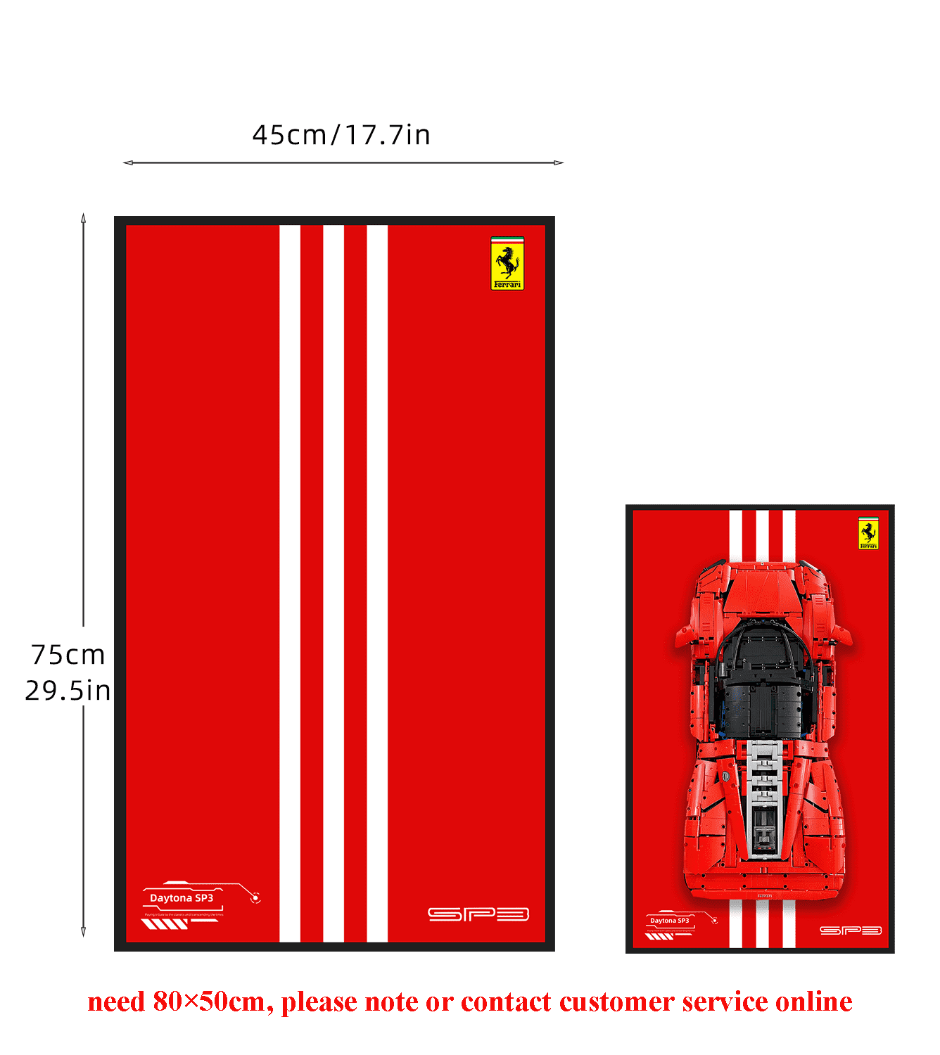 LEGO 42143 Technic™ Ferrari Daytona SP3 Wall Display Frame - Premium Showcase for Model Car Collection - Perfect for Home, Office & Gamer Room Decor