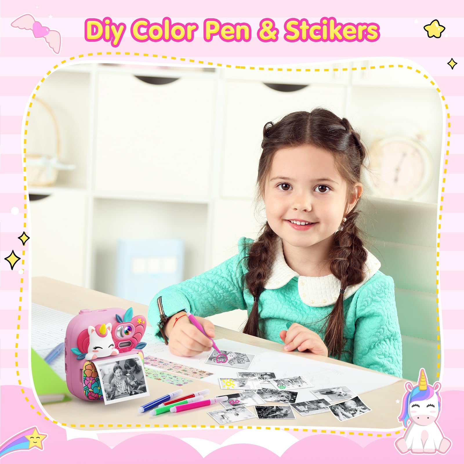 Kids Instant Print Digital Camera - Printable Photo Camera Toy for Children Ages 3-14 | Perfect Birthday Gift for Girls & Boys 4-13 Years Old | Fun for Parties, Travel & Creative Play